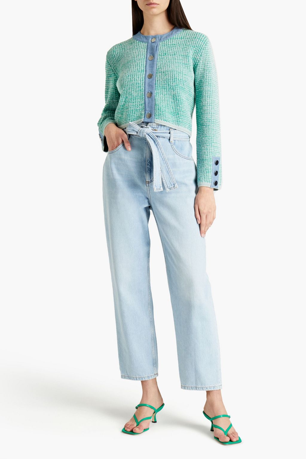 CLAUDIE PIERLOT Palmebis belted high-rise tapered jeans