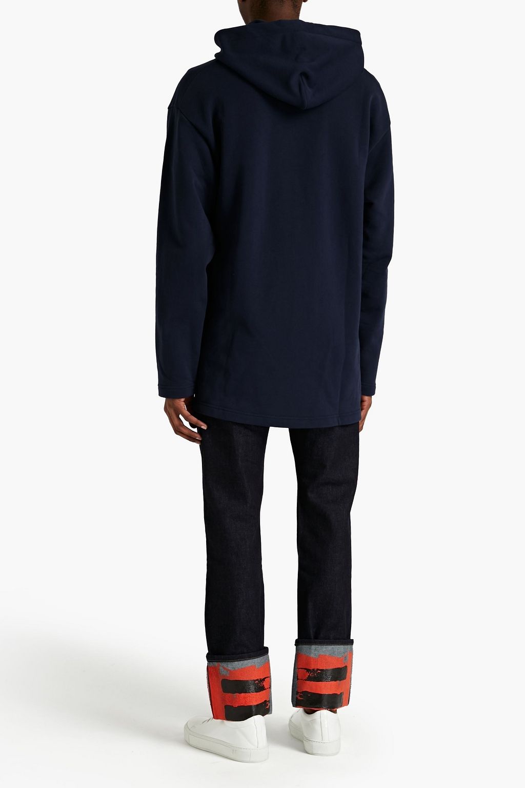 HELMUT LANG Lace-up French cotton-terry hoodie