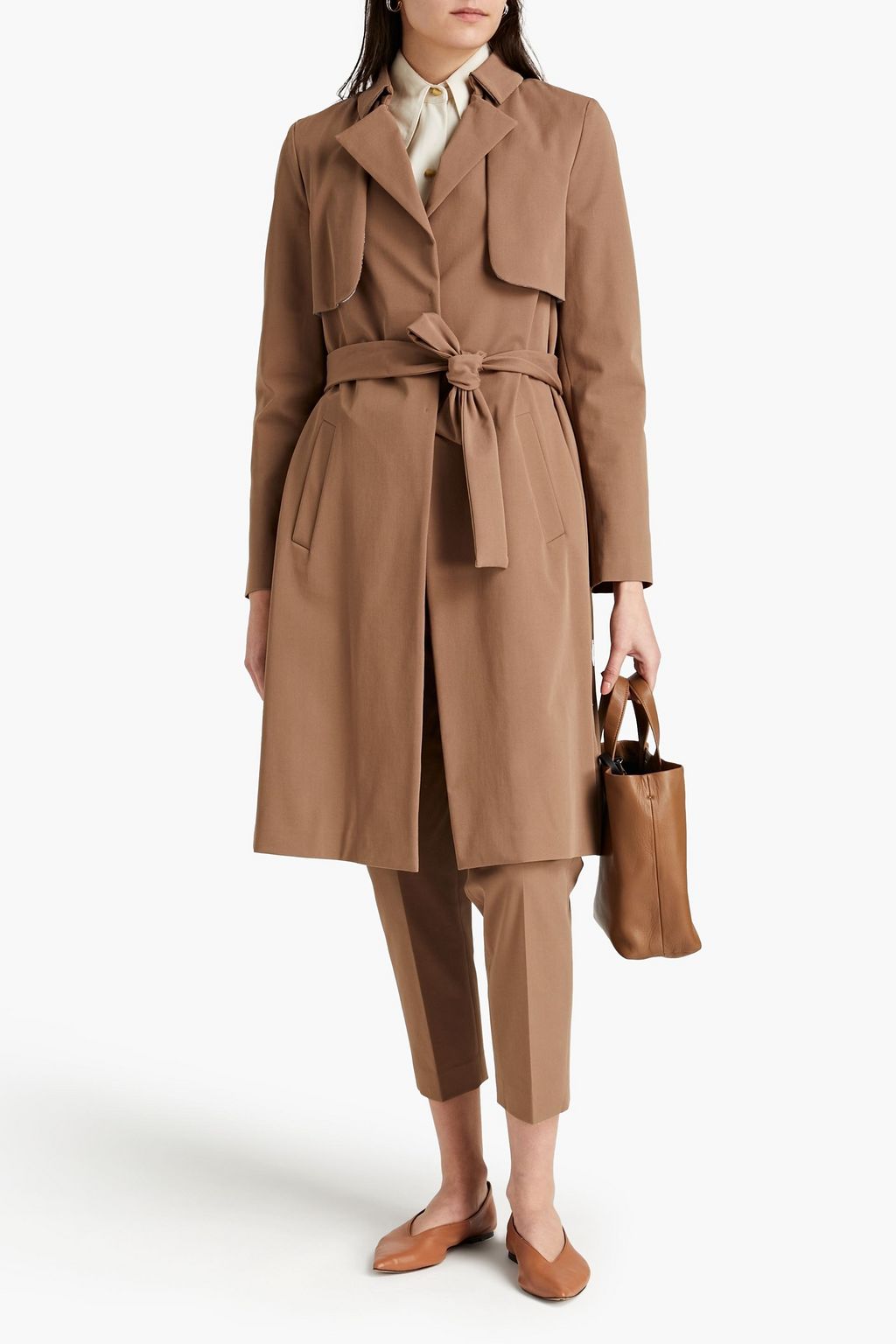 FABIANA FILIPPI Bead-embellished cotton-blend twill trench coat