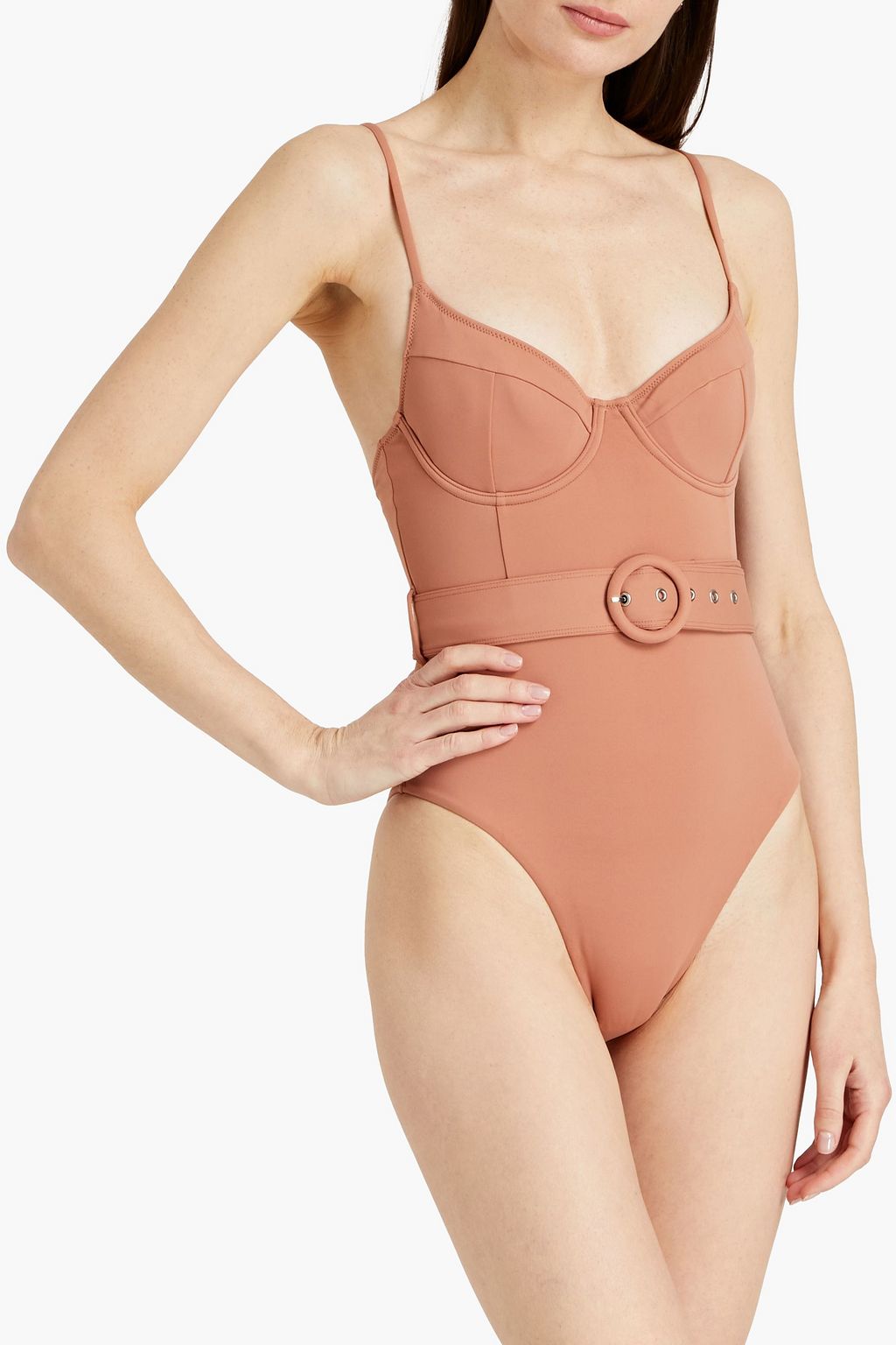 SIMKHAI Belted underwired swimsuit