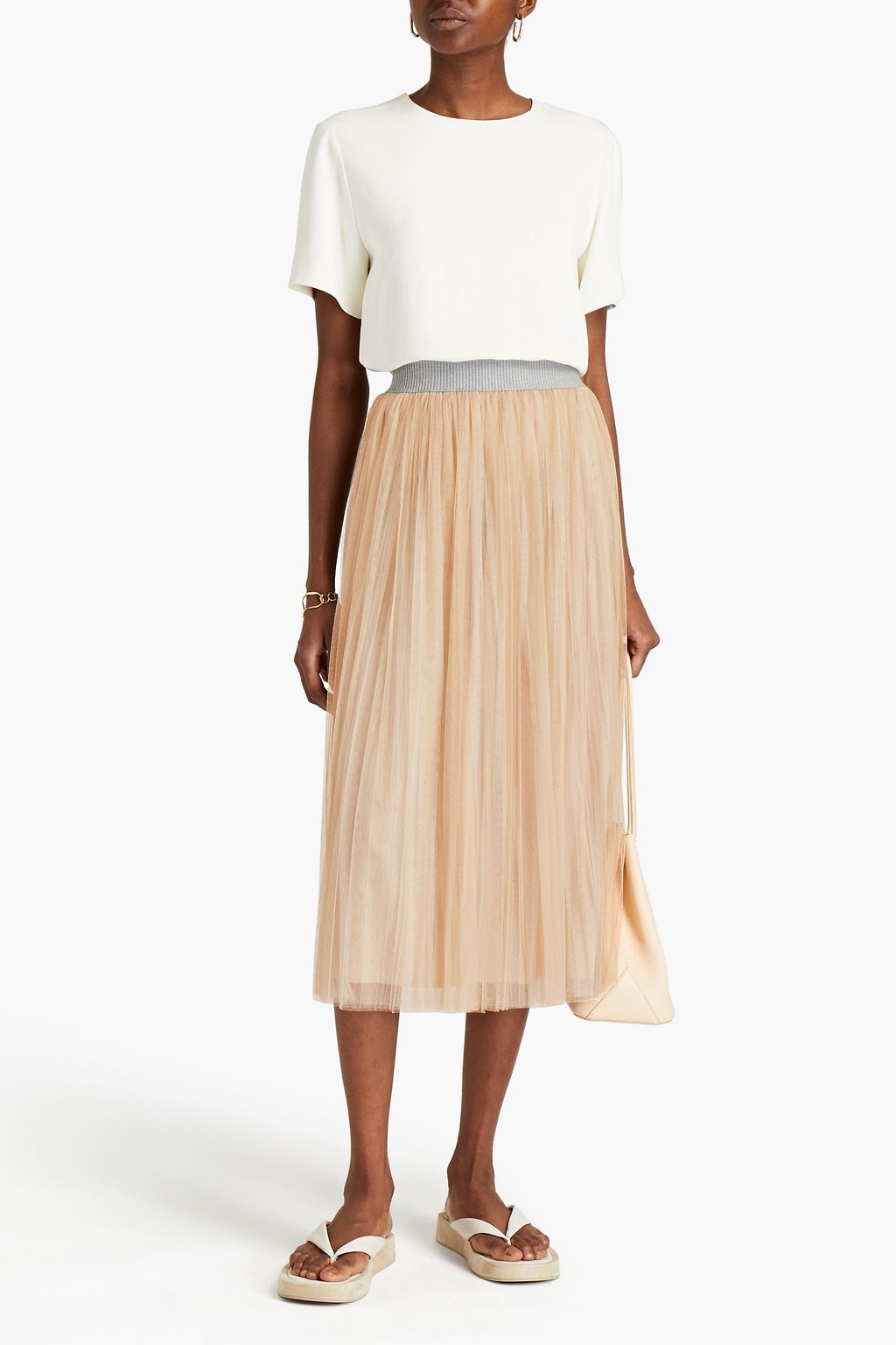 FABIANA FILIPPI Gathered tulle midi skirt