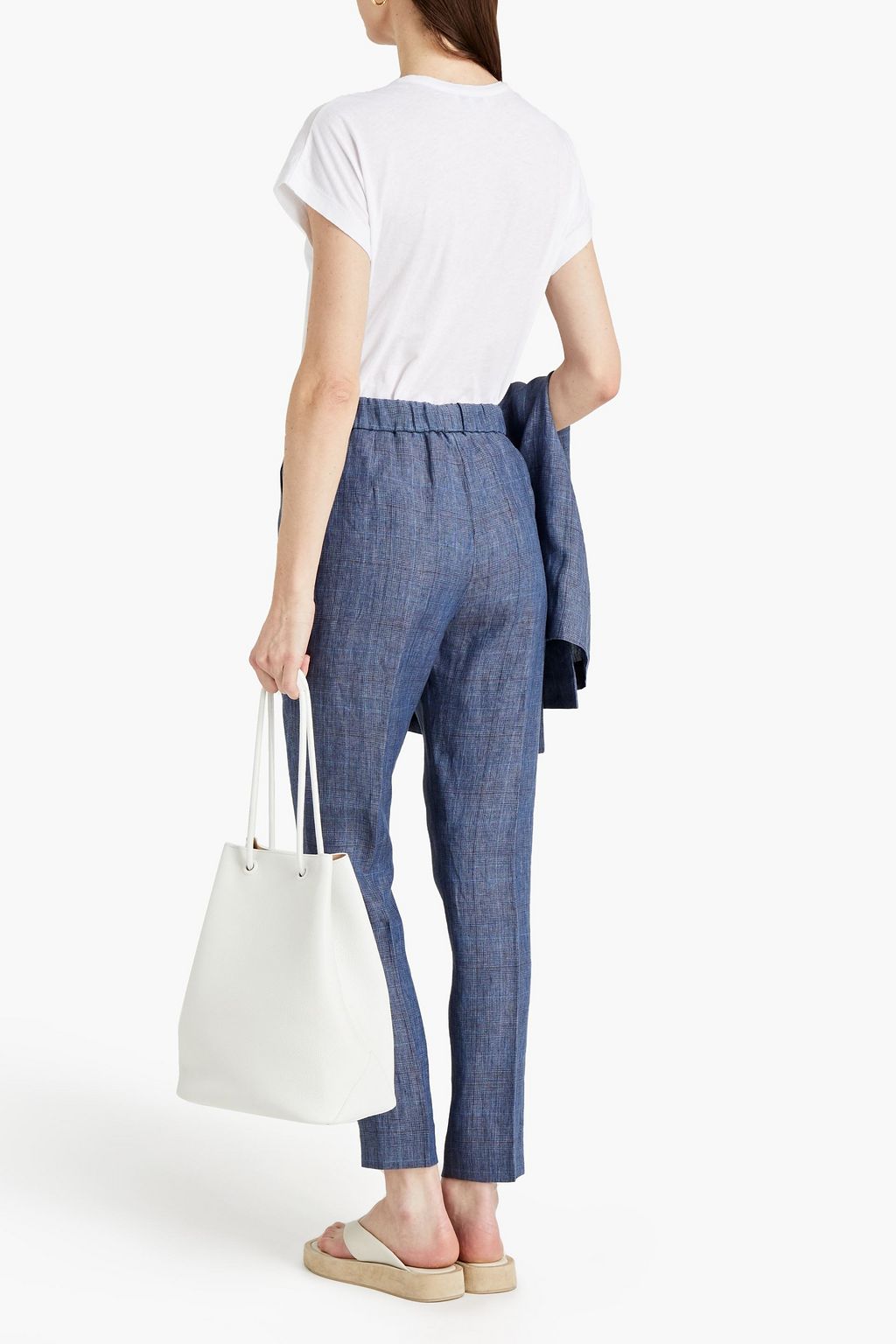 FABIANA FILIPPI Prince of Wales checked linen tapered pants