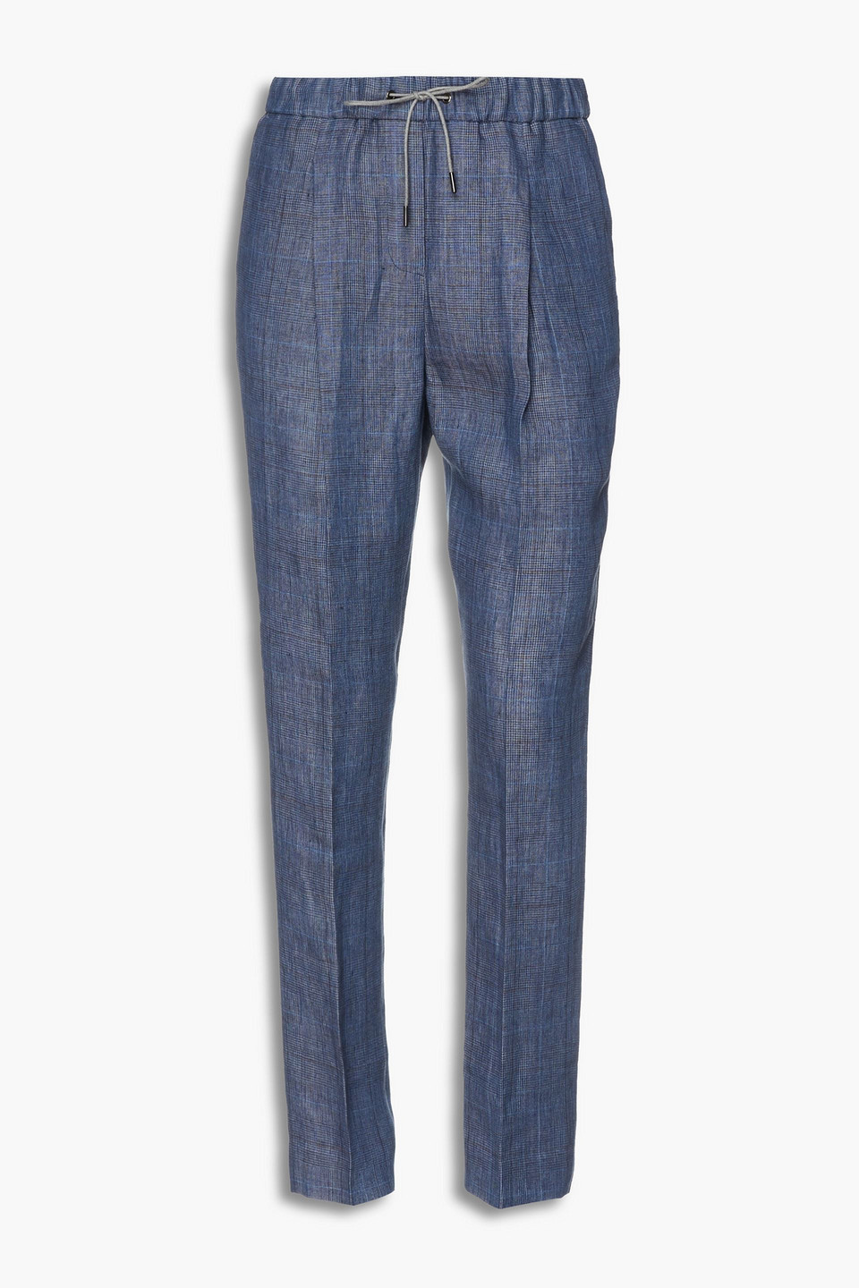 Fabiana Filippi Woman Prince Of Wales Checked Linen Tapered Pants Slate Blue Size 46