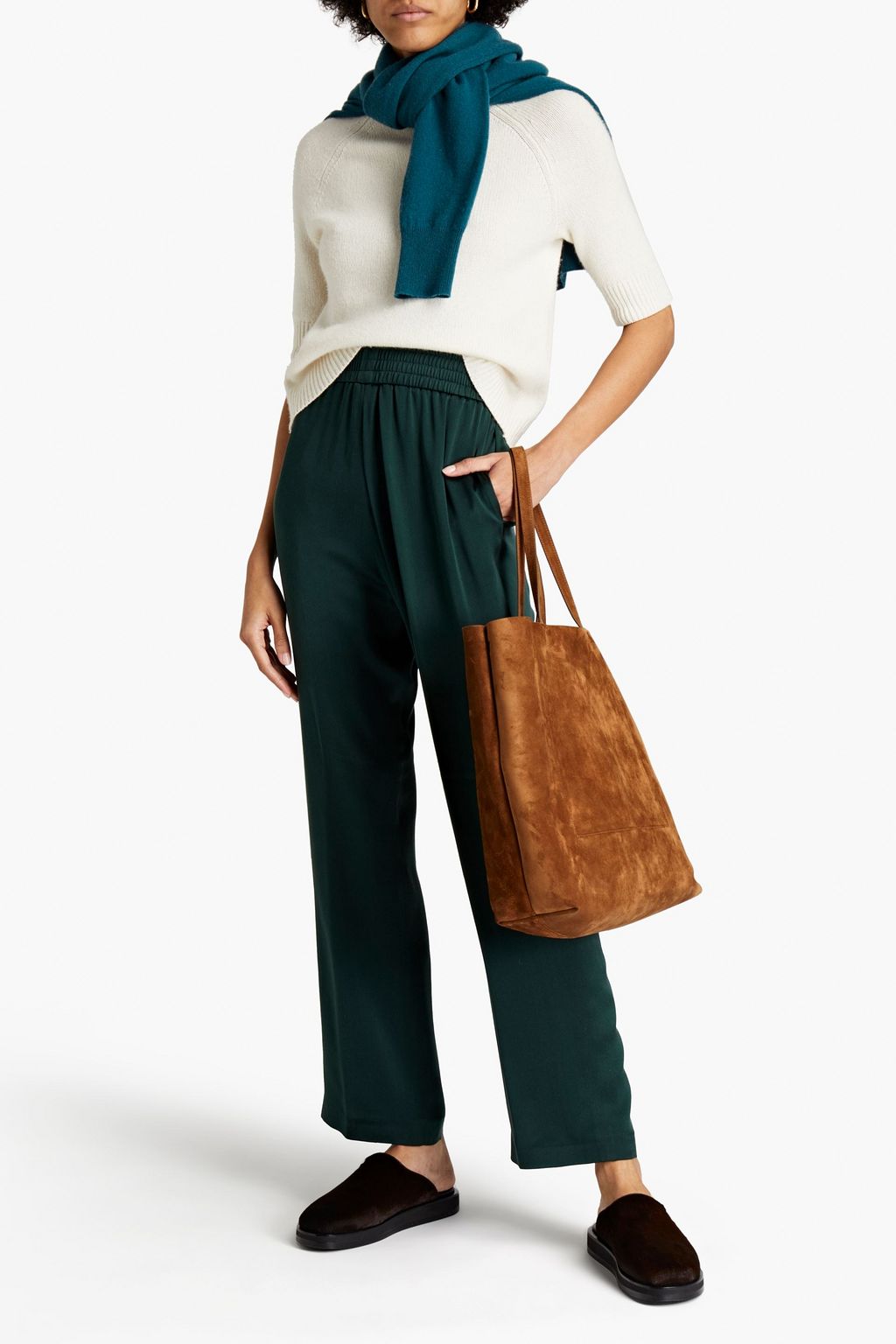 FABIANA FILIPPI Washed-silk straight-leg pants