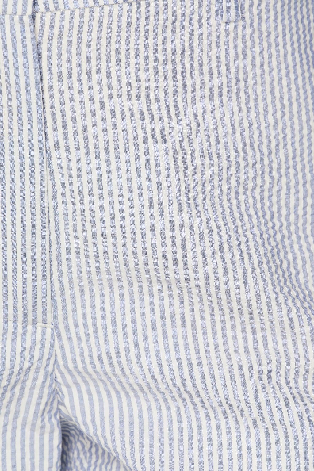 FABIANA FILIPPI Cropped striped cotton-blend seersucker tapered pants