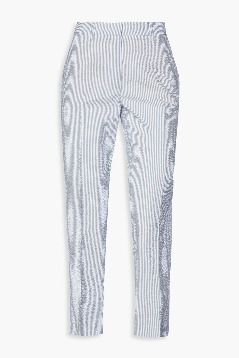 Fabiana Filippi Woman Cropped Striped Cotton-blend Seersucker Tapered Pants Light Blue Size 44