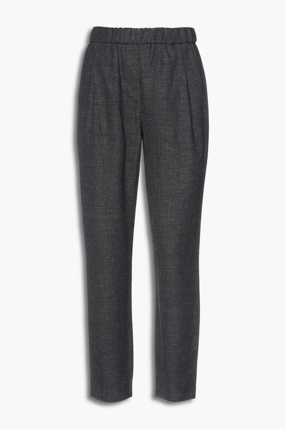 Fabiana Filippi Woman Wool Linen And Silk-blend Tapered Pants Dark Gray Size 42