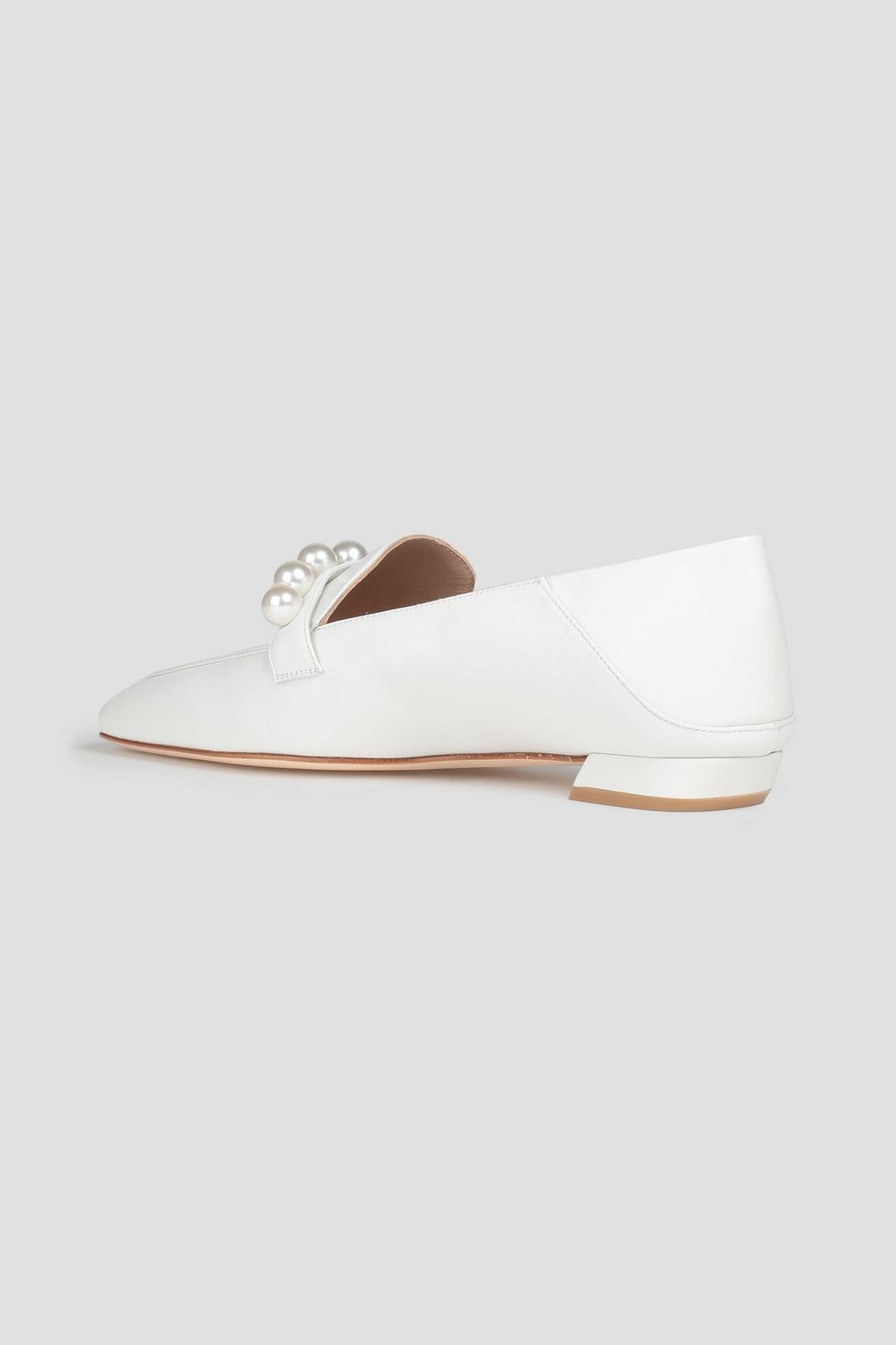 STUART WEITZMAN Mickee embellished leather collapsible-heel loafers