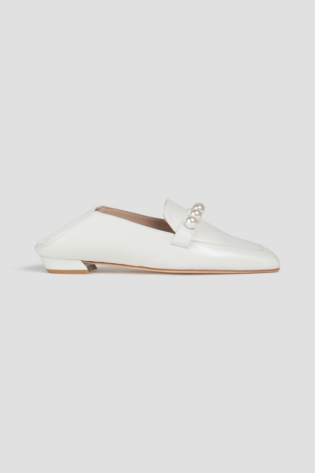 STUART WEITZMAN Mickee embellished leather collapsible-heel loafers