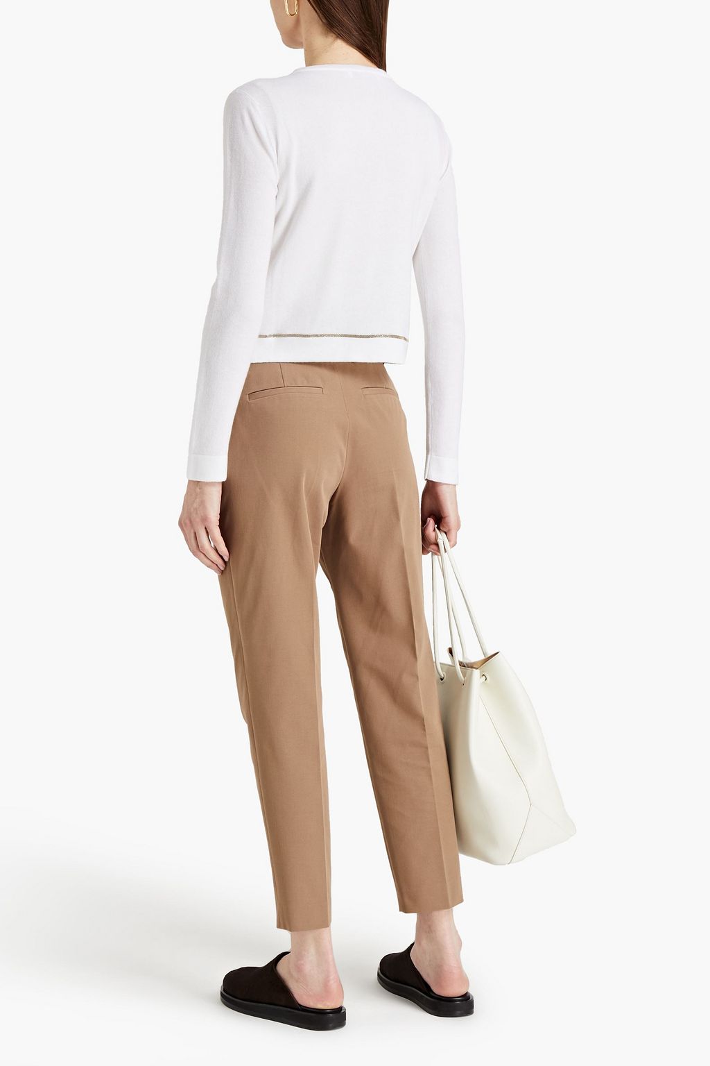 FABIANA FILIPPI Cropped stretch-cotton twill tapered pants