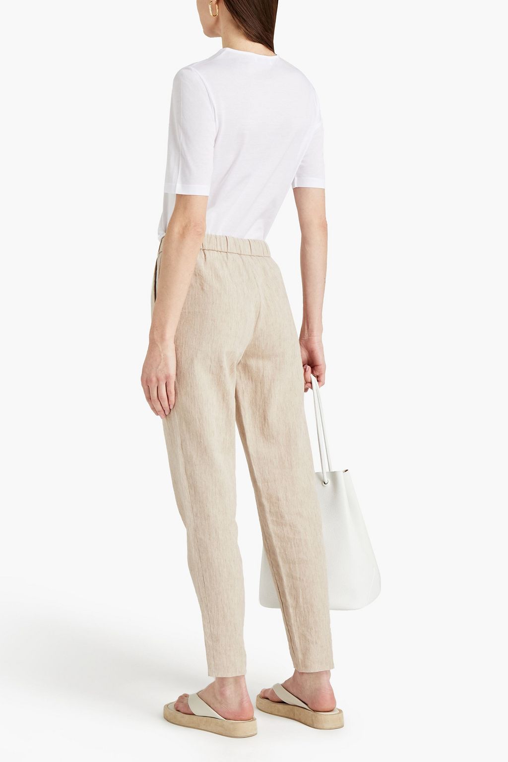 FABIANA FILIPPI Slub linen and cotton-blend tapered pants
