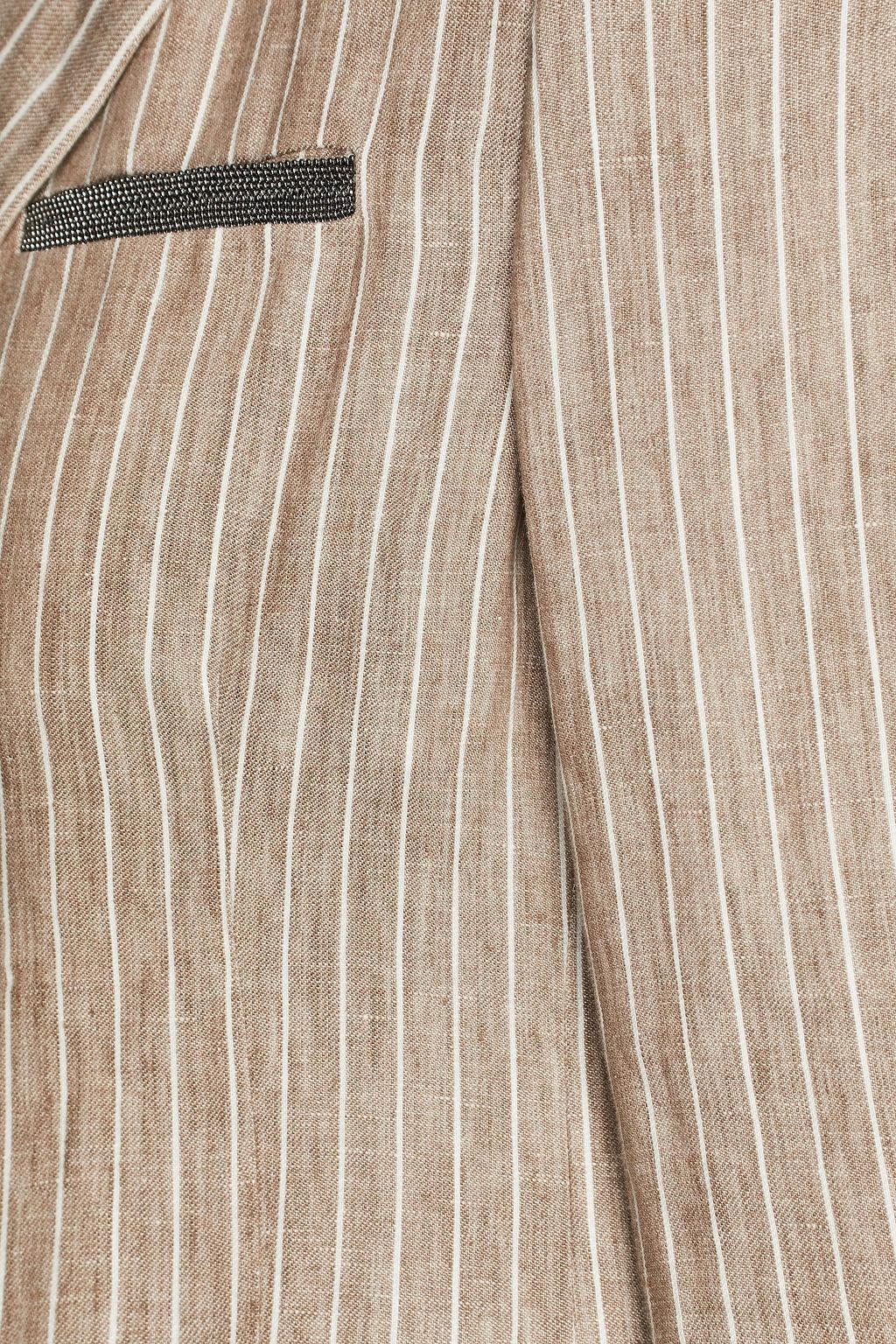FABIANA FILIPPI Bead-embellished pinstriped linen blazer