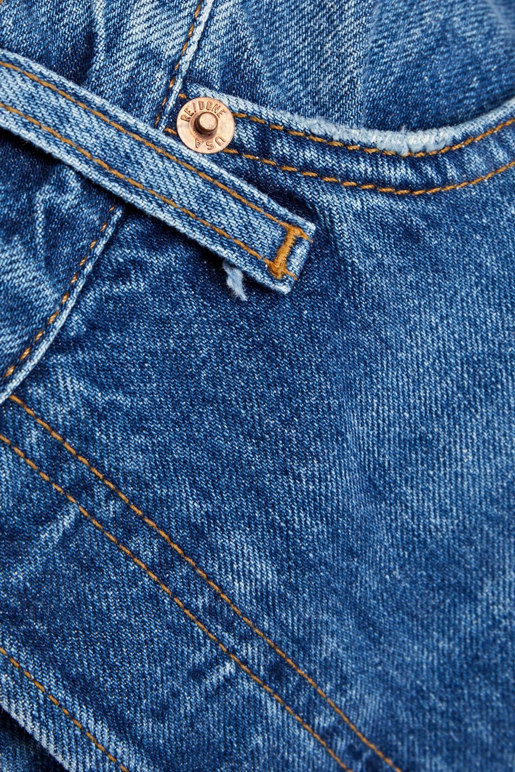RE/DONE Distressed high-rise straight-leg jeans