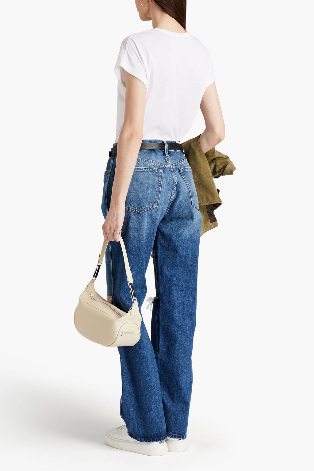 RE/DONE Distressed high-rise straight-leg jeans