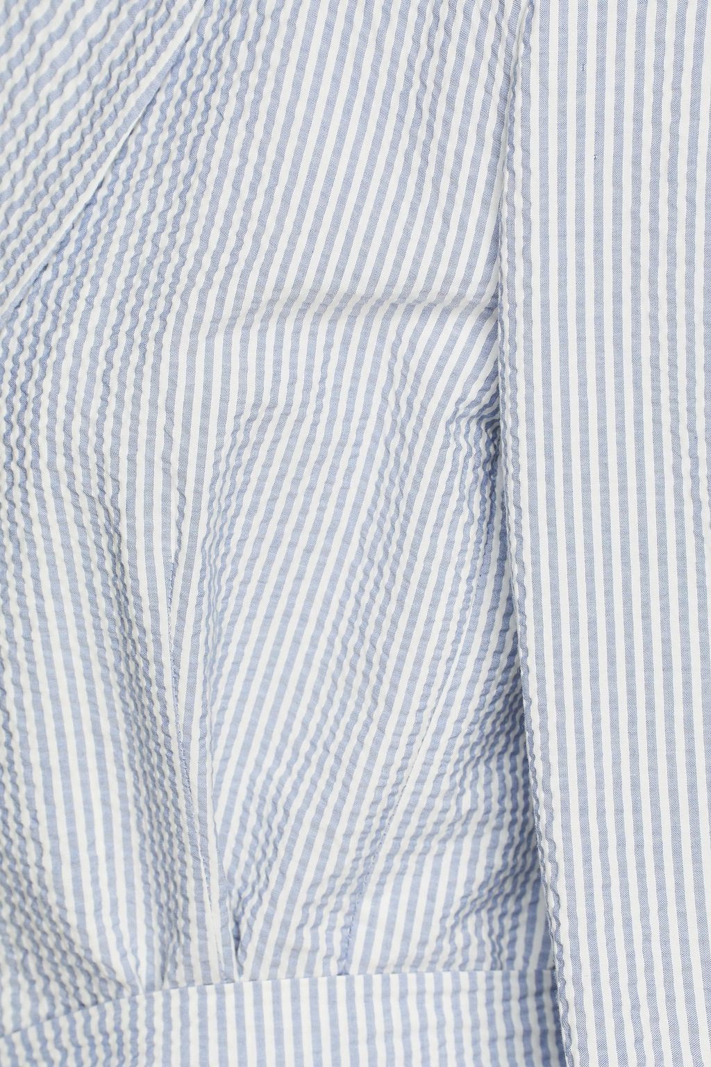 FABIANA FILIPPI Belted striped cotton-blend seersucker blazer