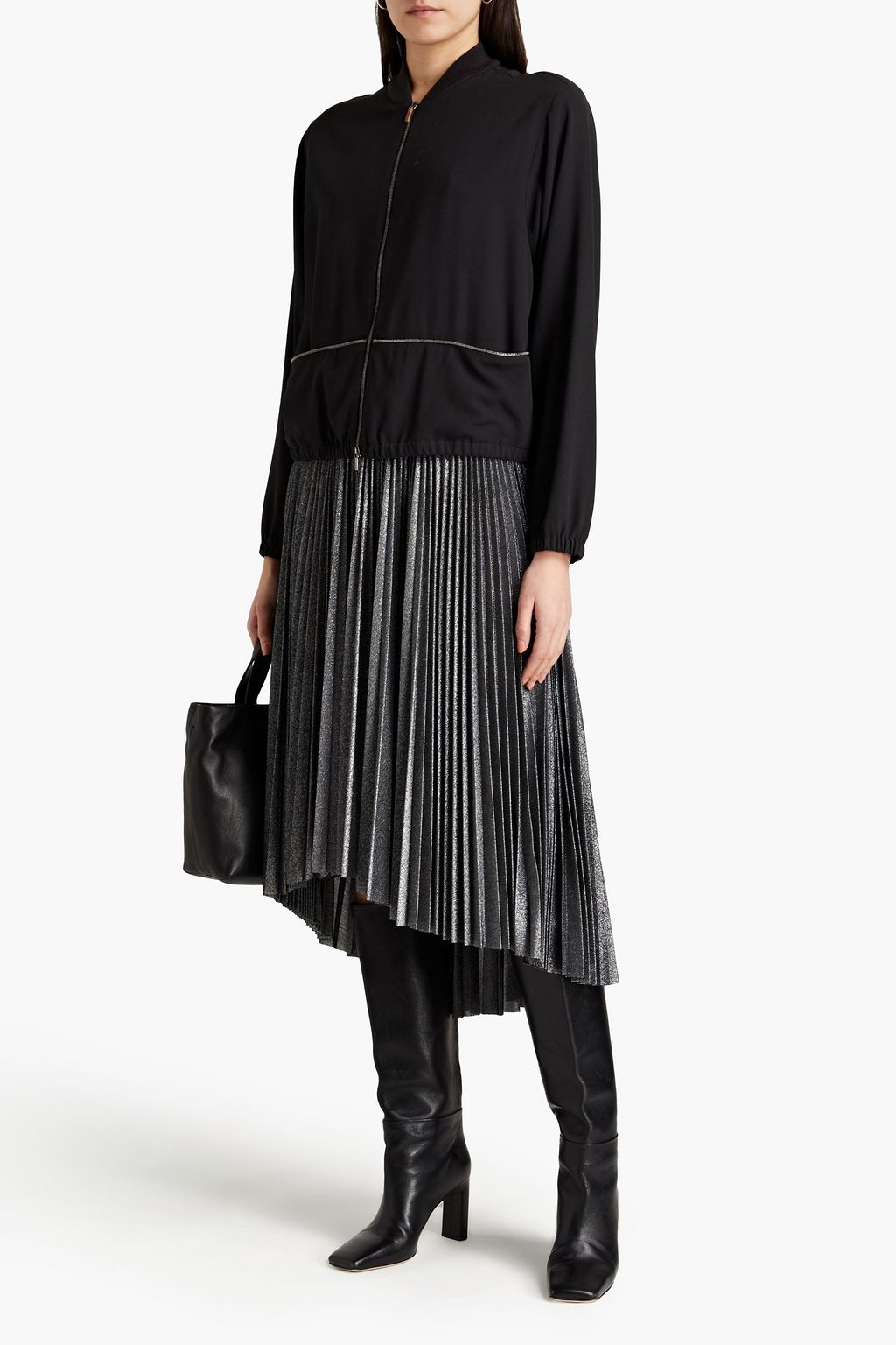 FABIANA FILIPPI Bead-embellished wool-blend twill bomber jacket