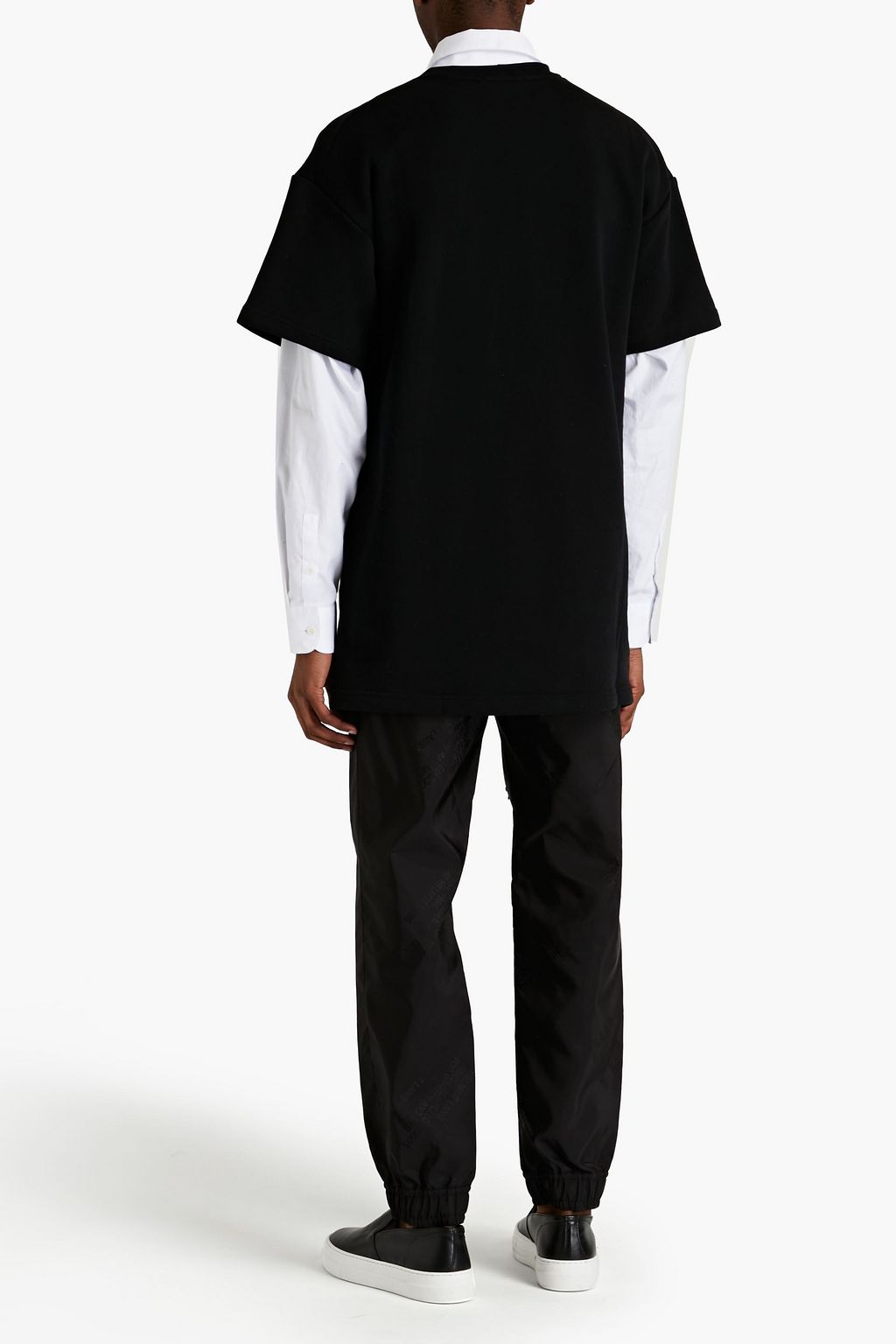 HELMUT LANG Lace-up French cotton-terry T-shirt