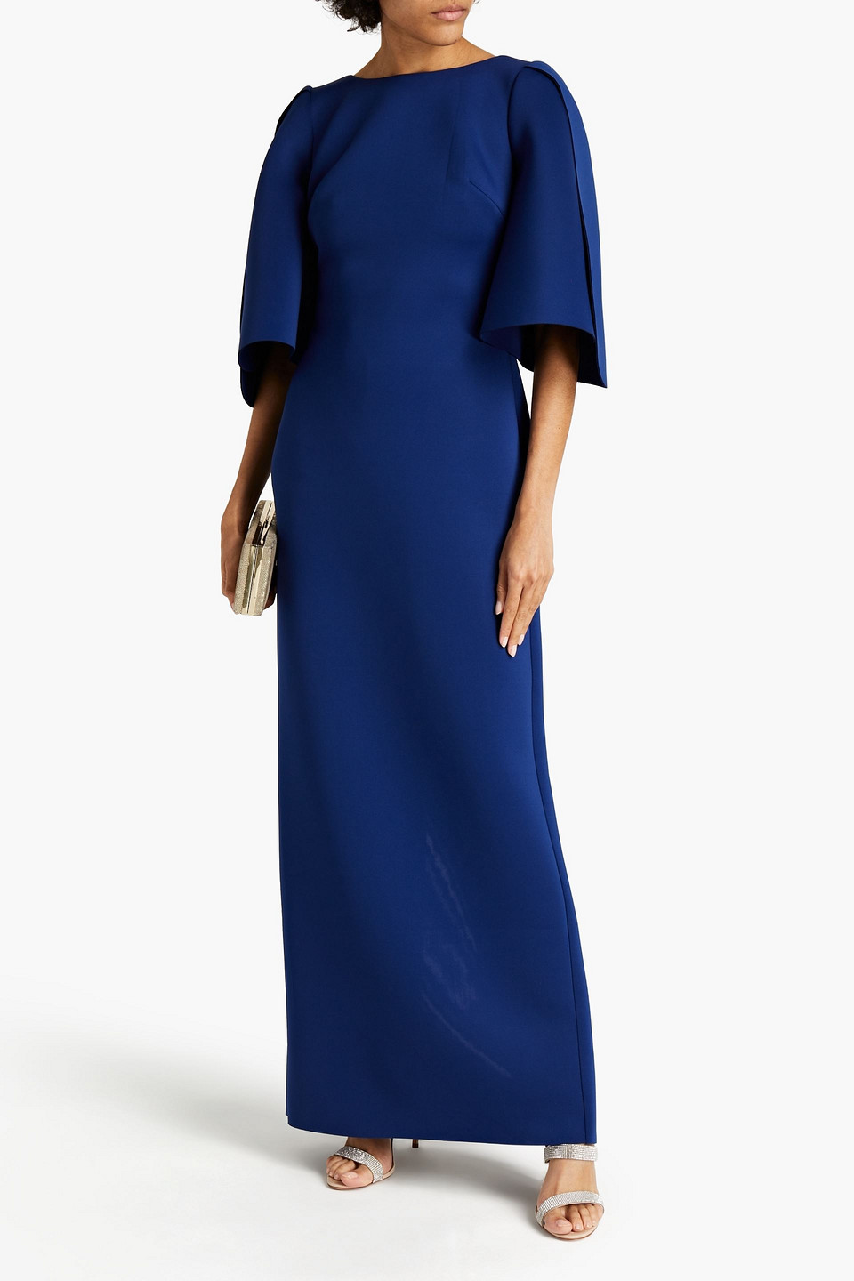 Badgley Mischka Scuba Gown In Indigo | ModeSens
