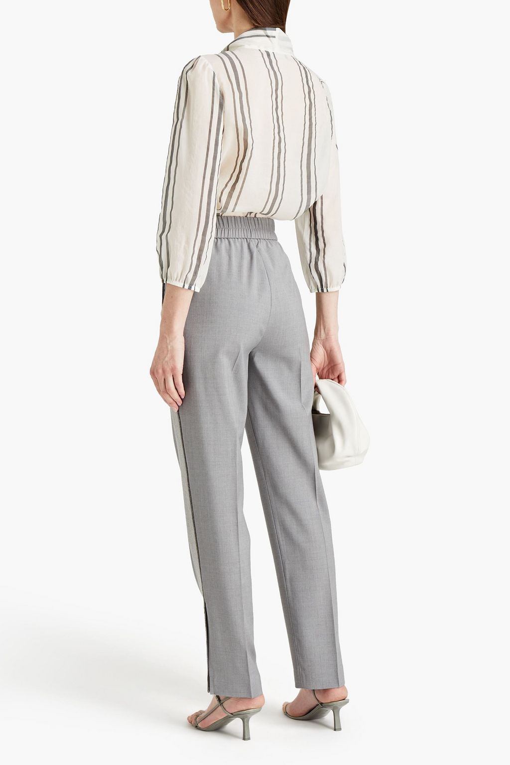 FABIANA FILIPPI Embellished wool-crepe tapered pants