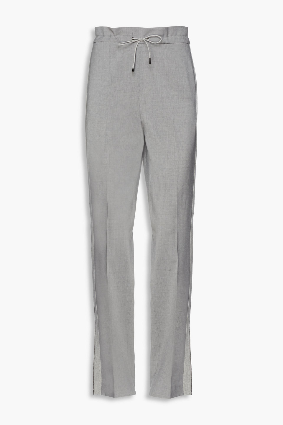 Fabiana Filippi Woman Embellished Wool-crepe Tapered Pants Gray Size 38