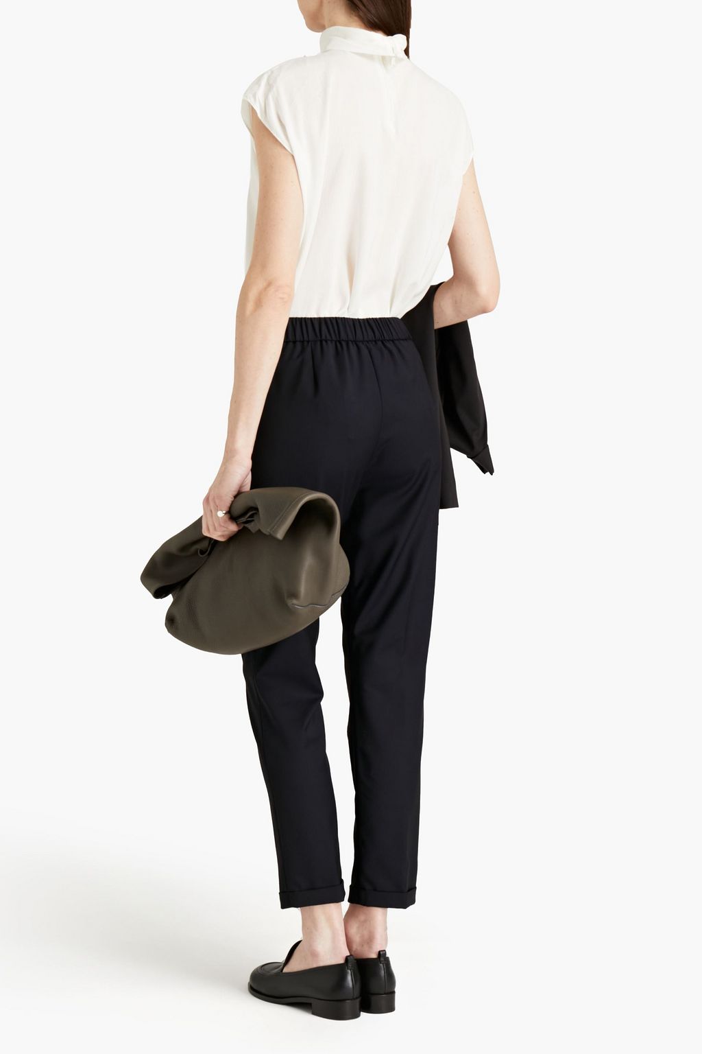 FABIANA FILIPPI Bead-embellished wool-crepe tapered pants