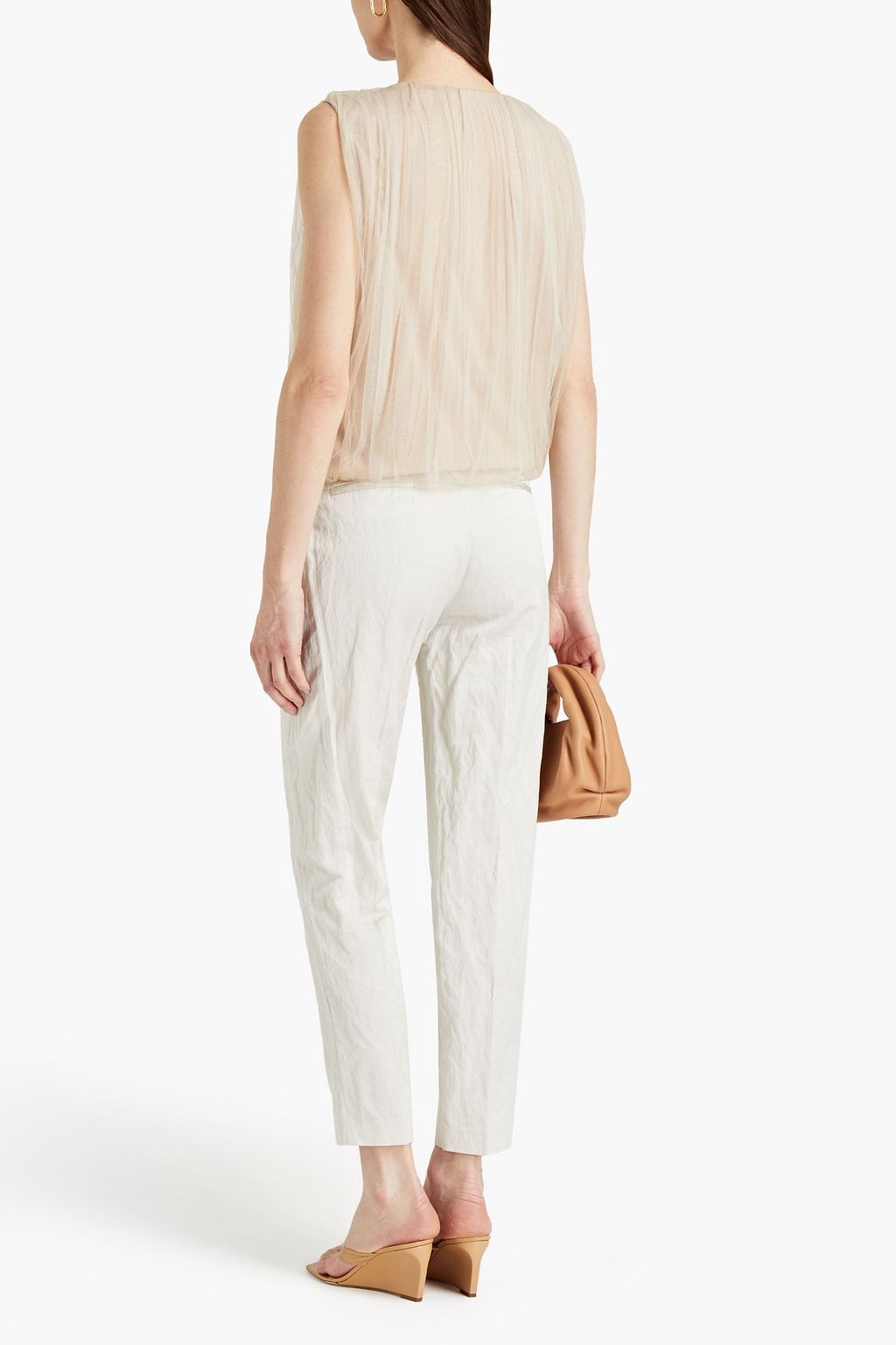 FABIANA FILIPPI Crinkled-twill tapered pants