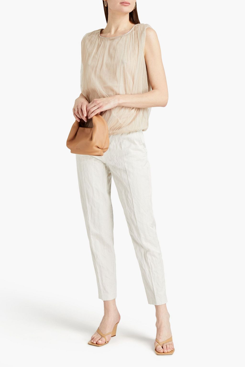 FABIANA FILIPPI Crinkled-twill tapered pants
