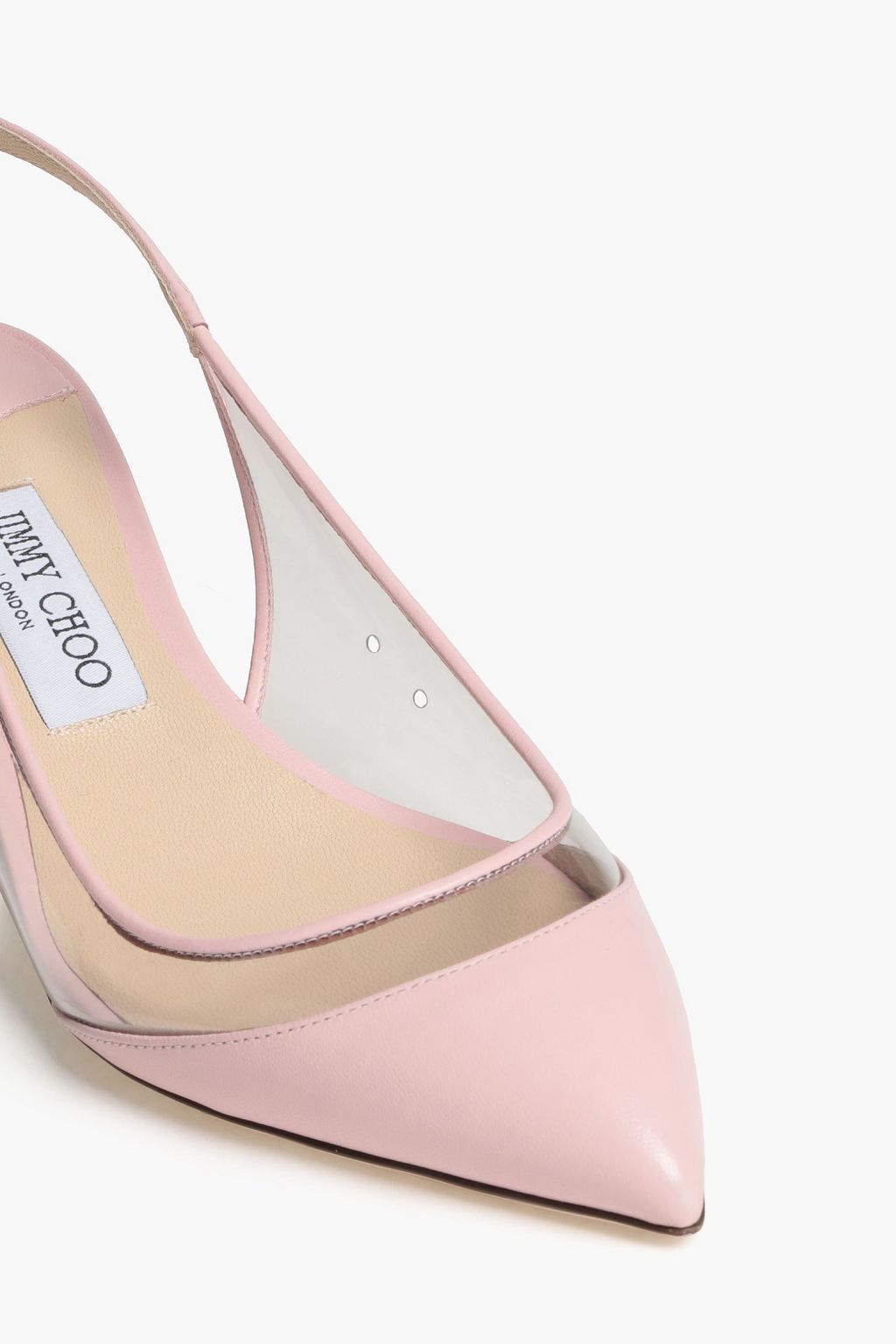 JIMMY CHOO Gemma 40 PVC-paneled leather slingback pumps