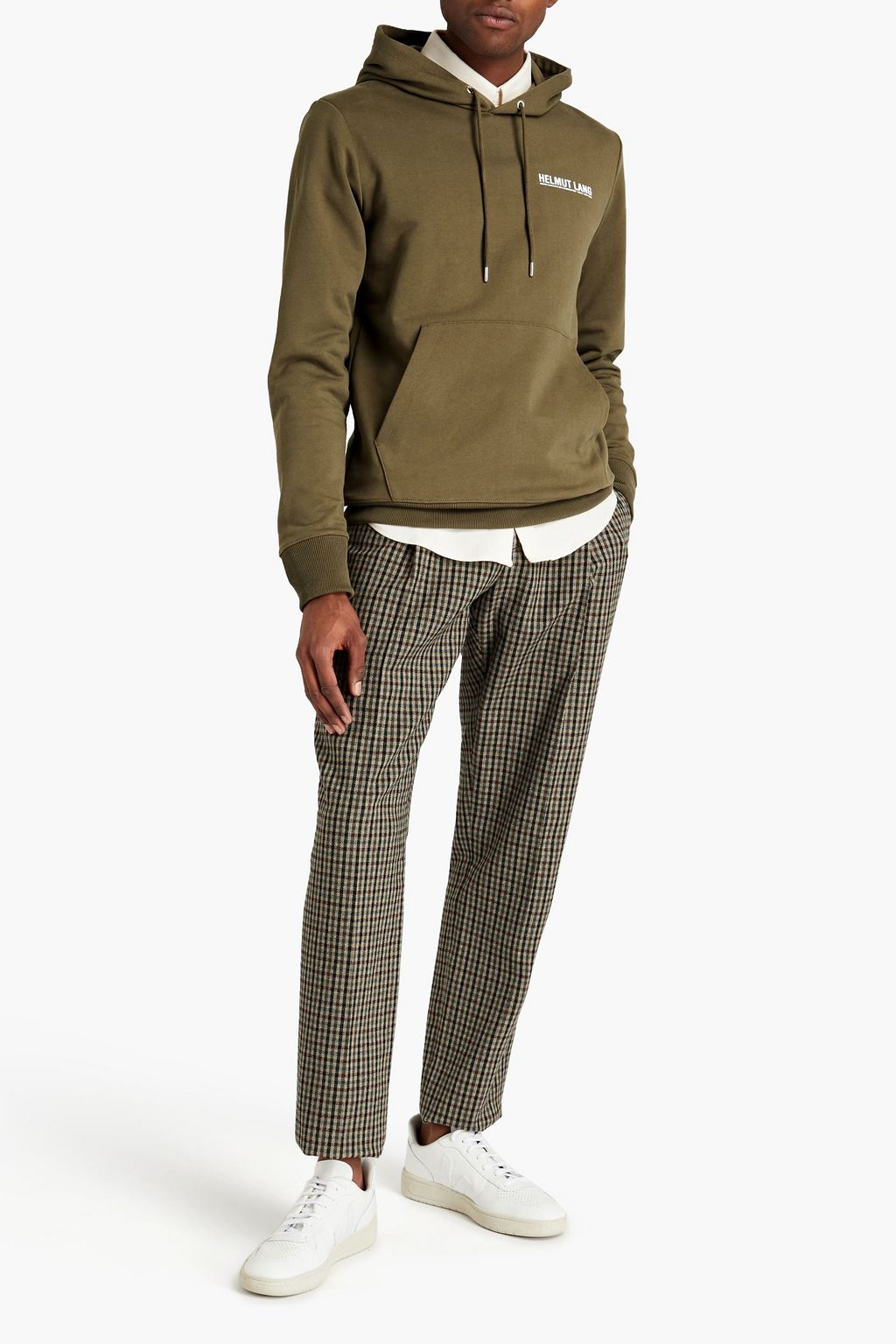 HELMUT LANG Printed French cotton-terry hoodie
