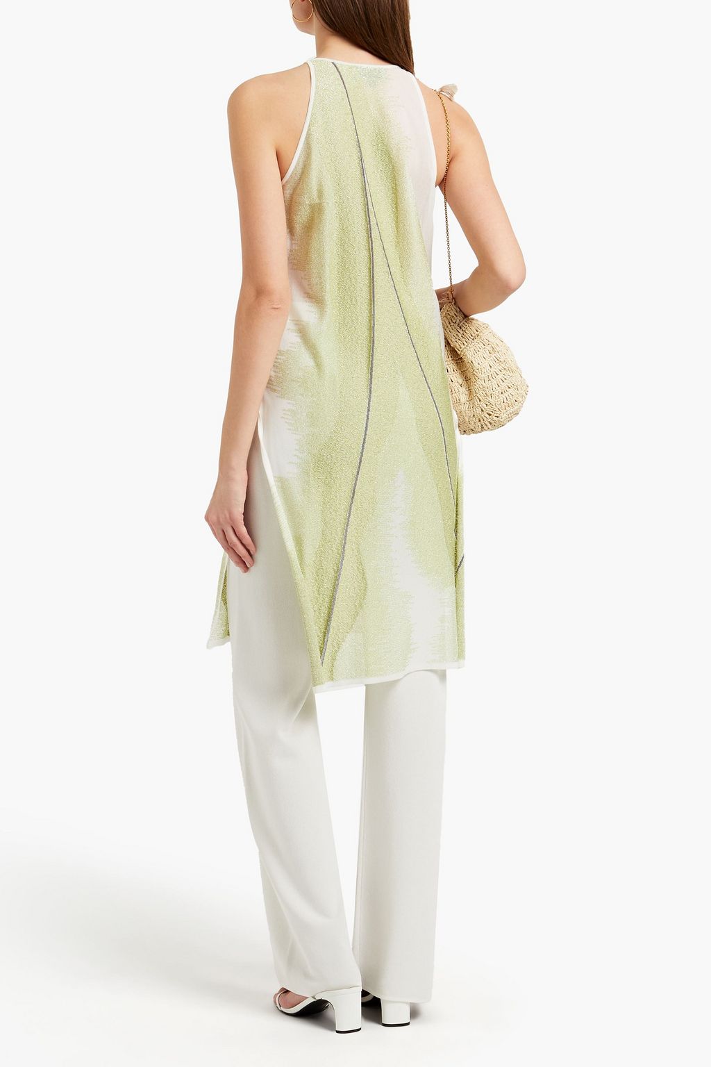 GENTRYPORTOFINO Metallic crochet-knit top