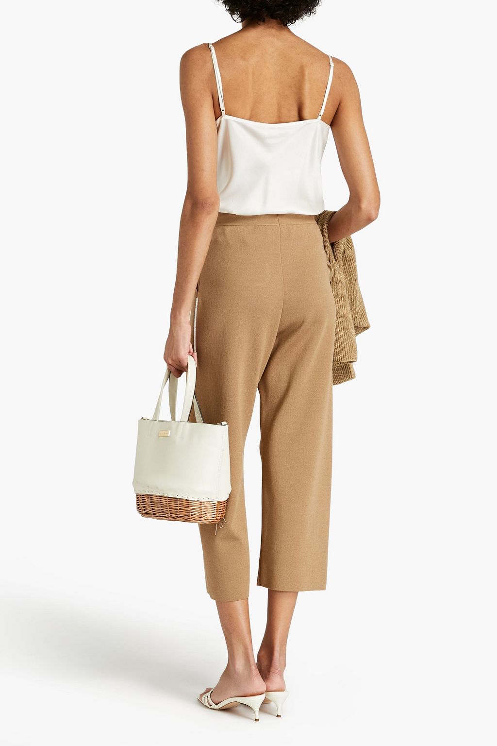 GENTRYPORTOFINO Cropped silk and cotton-blend straight-leg pants