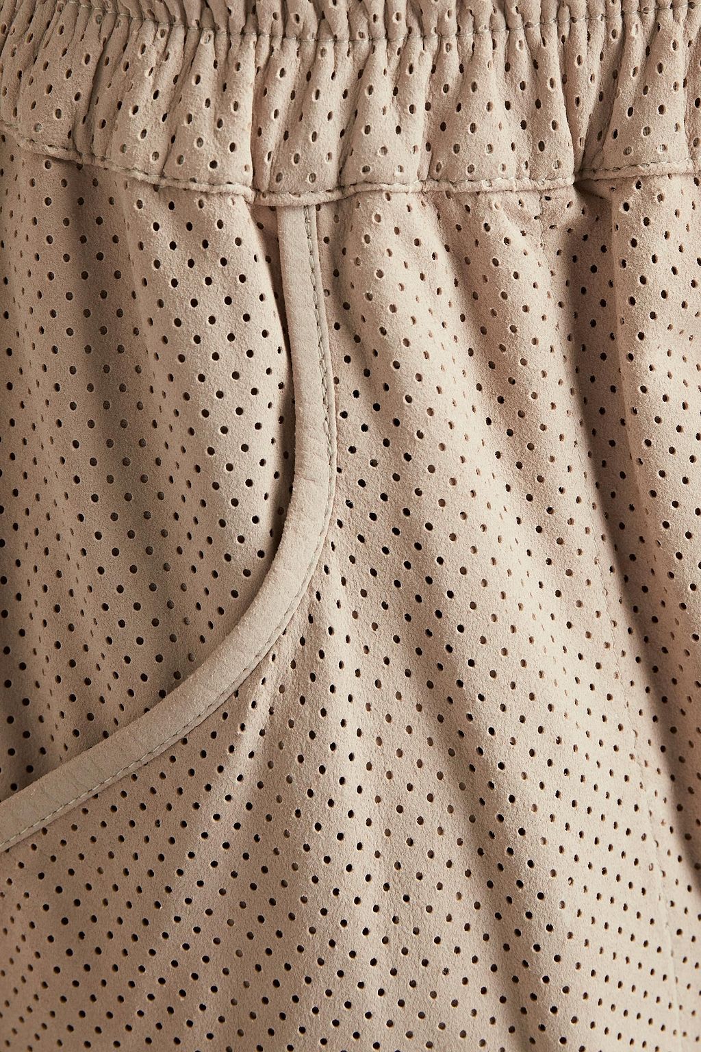 GENTRYPORTOFINO Cropped perforated leather tapered pants