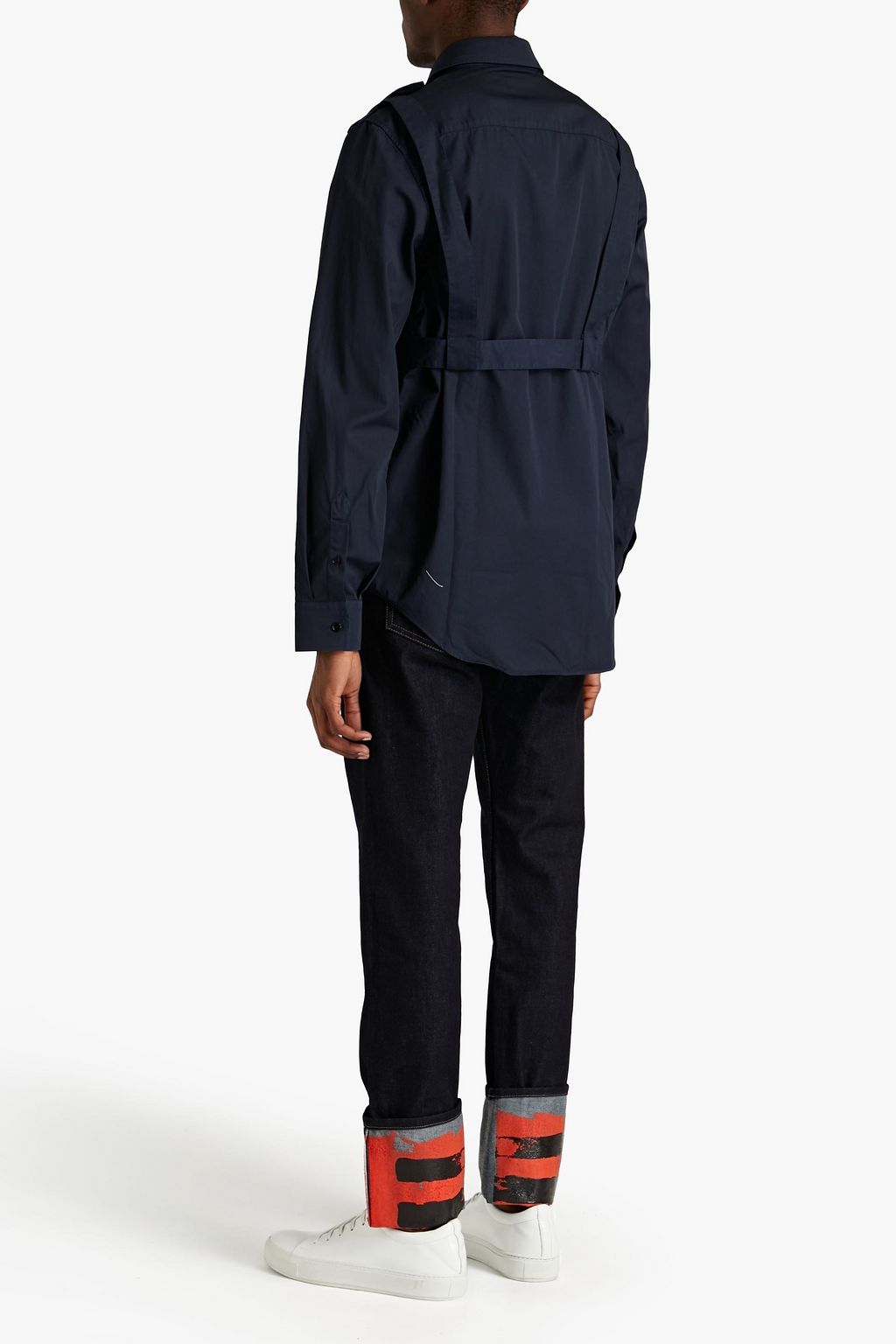 HELMUT LANG Buckel-embellished cotton-poplin shirt
