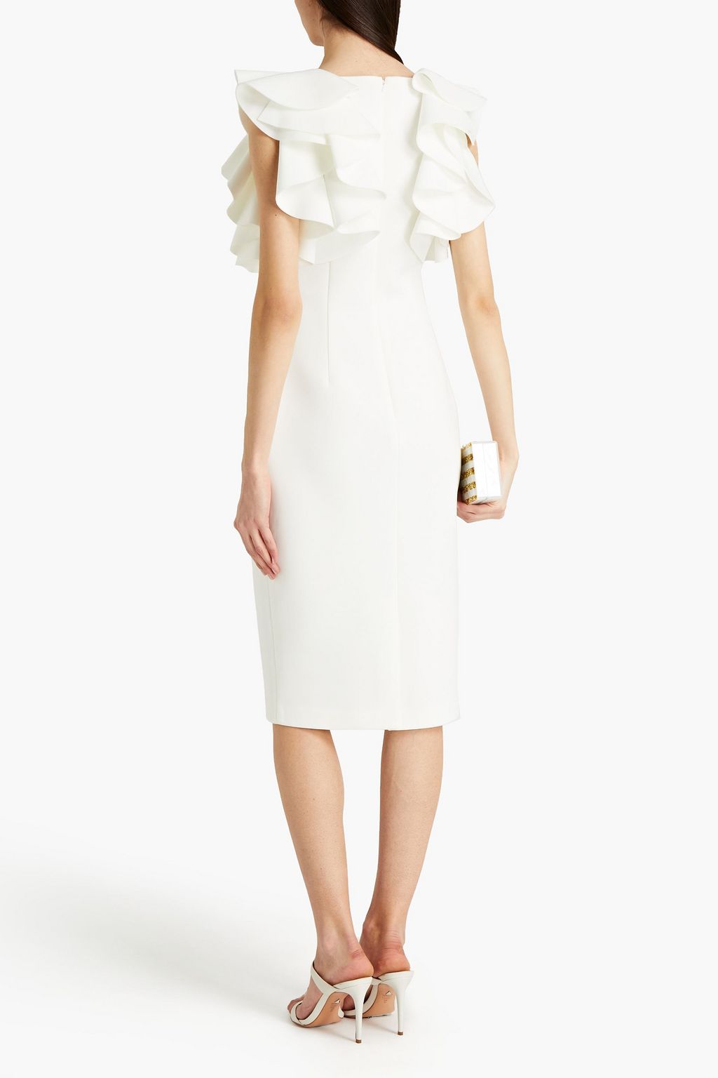 BADGLEY MISCHKA Ruffled scuba dress
