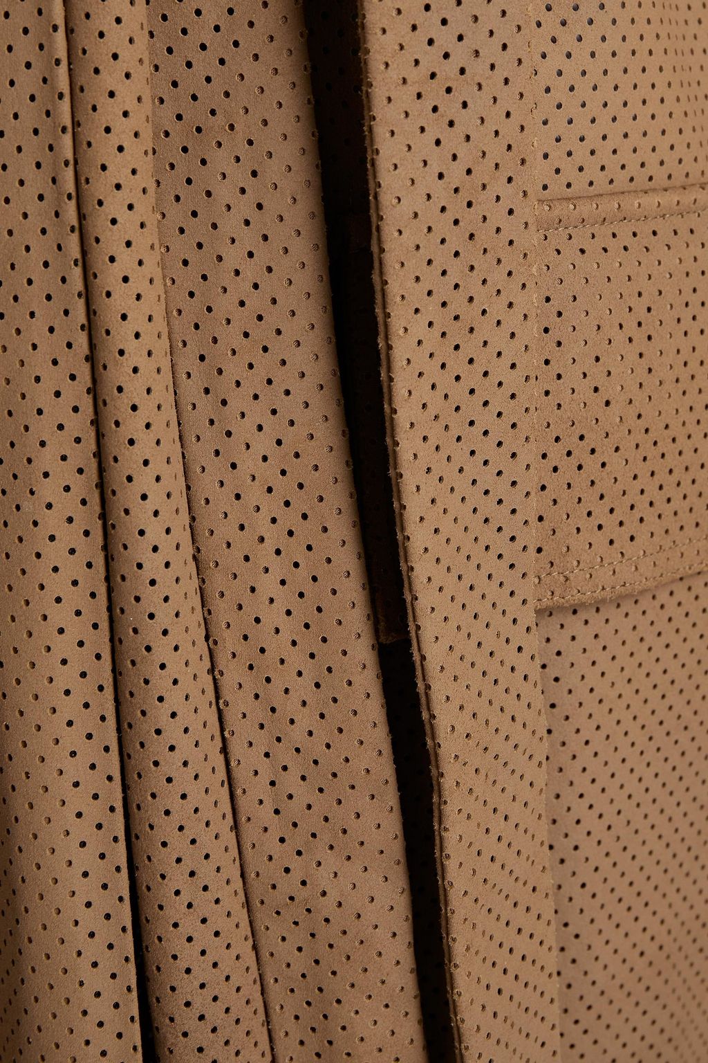 GENTRYPORTOFINO Belted perforated leather trench coat