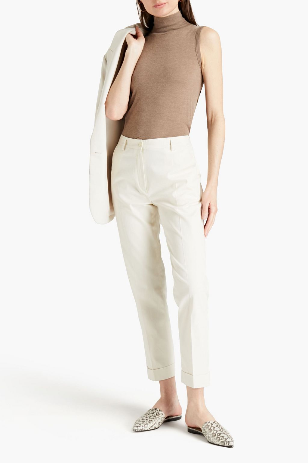GENTRYPORTOFINO Cotton-blend straight-leg pants