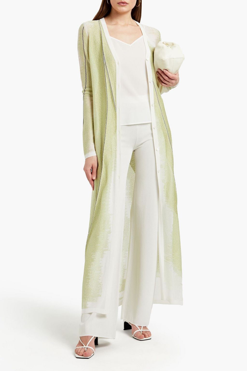 GENTRYPORTOFINO Metallic crochet-knit cardigan