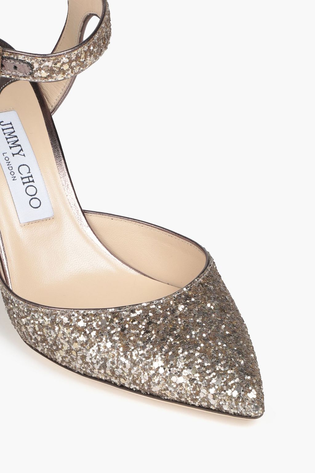 JIMMY CHOO Kambree 85 glittered leather pumps