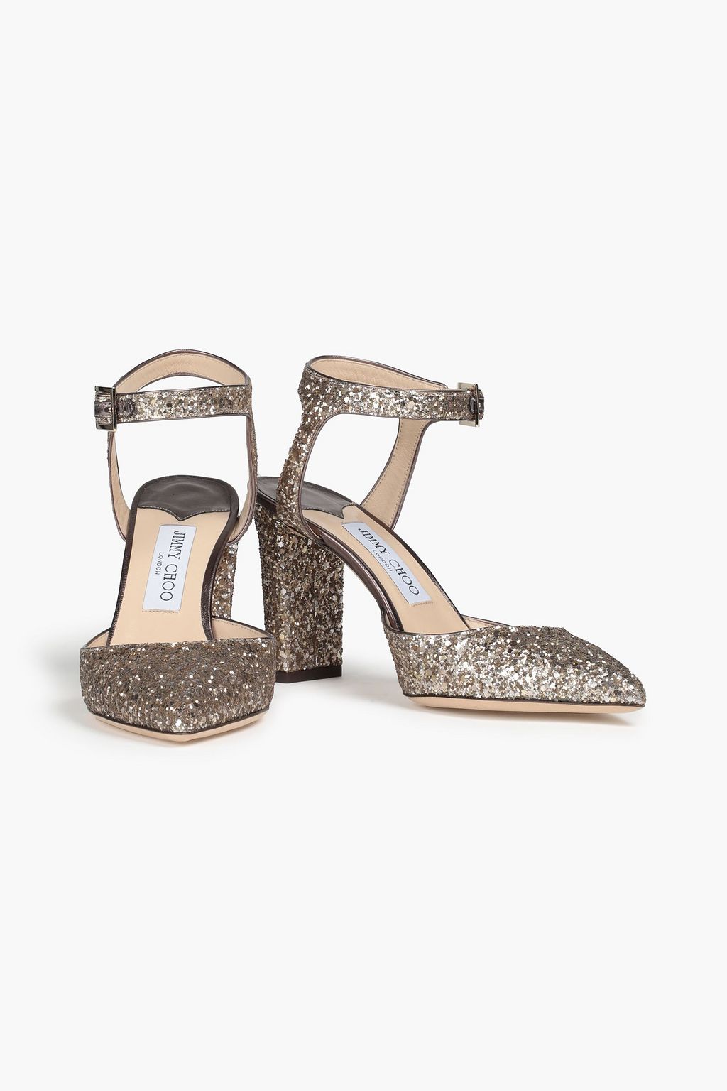JIMMY CHOO Kambree 85 glittered leather pumps