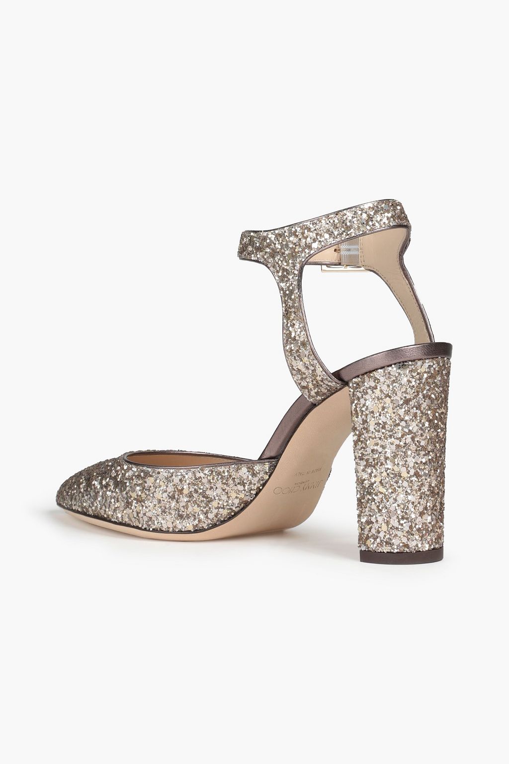 JIMMY CHOO Kambree 85 glittered leather pumps