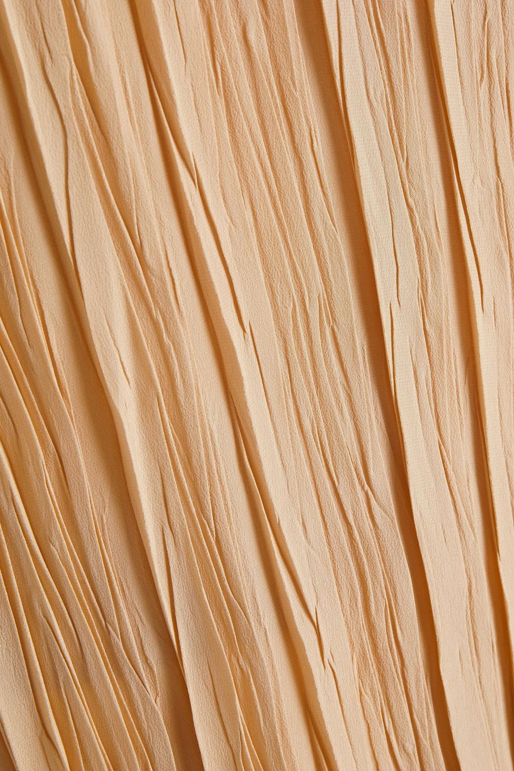 GENTRYPORTOFINO Tulle-paneled plissé silk crepe de chine midi dress