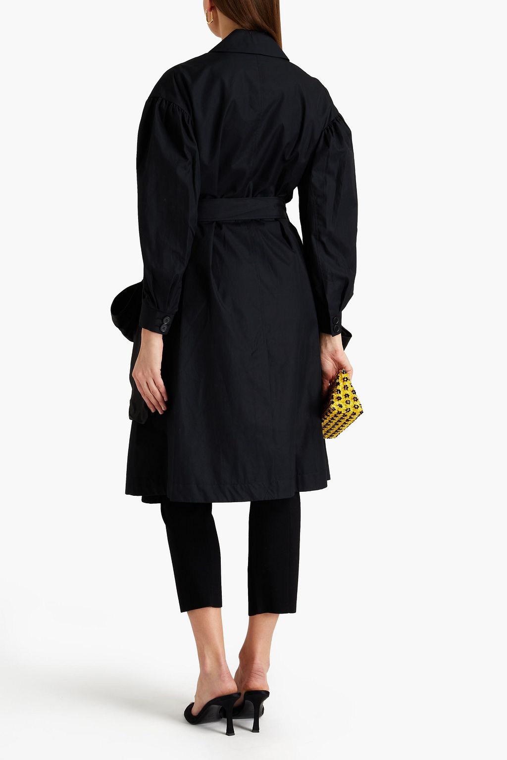 SIMONE ROCHA Taffeta-paneled bow-embellished cotton-poplin trench coat