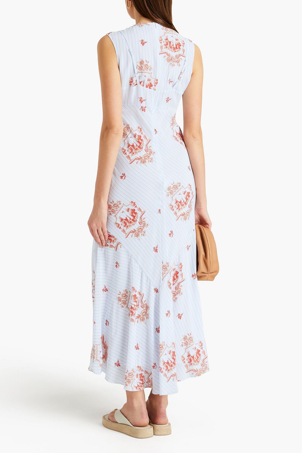 SIMONE ROCHA Printed silk crepe de chine midi dress