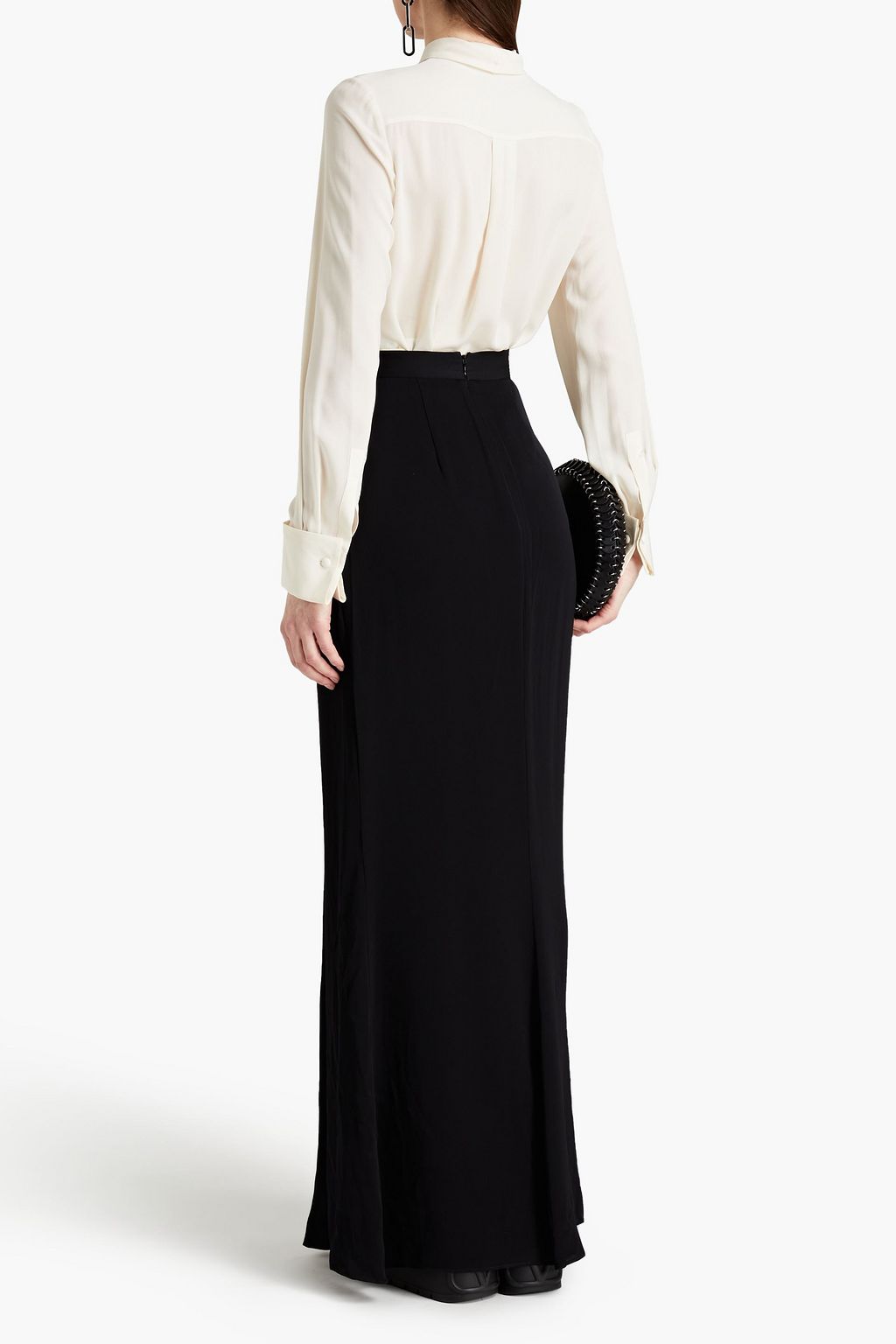 MCQUEEN Pleated crepe maxi skirt