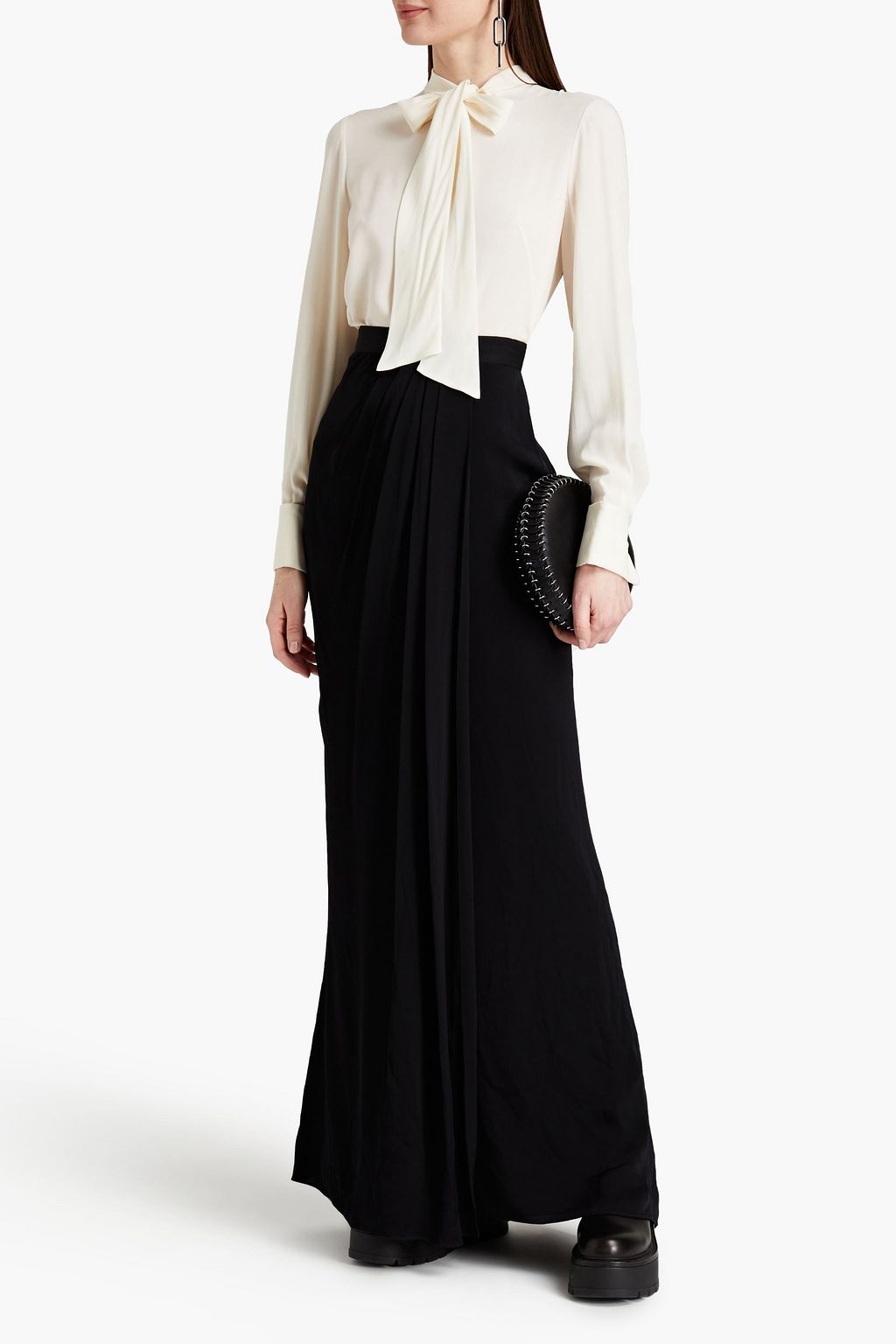 MCQUEEN Pleated crepe maxi skirt
