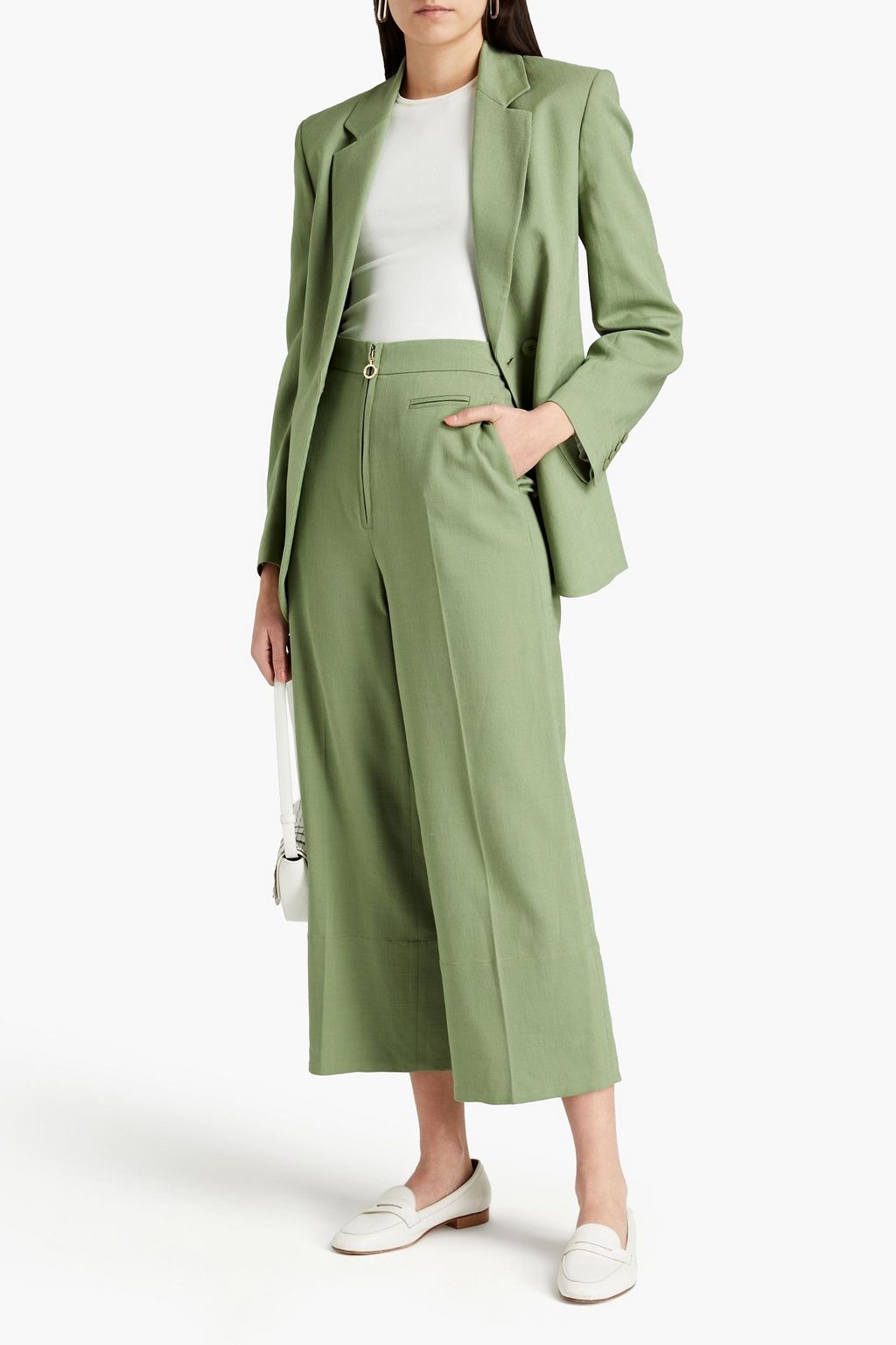 CLAUDIE PIERLOT Cropped woven wide-leg pants