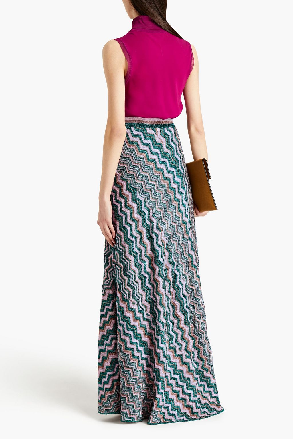 MISSONI Metallic crochet-knit maxi skirt