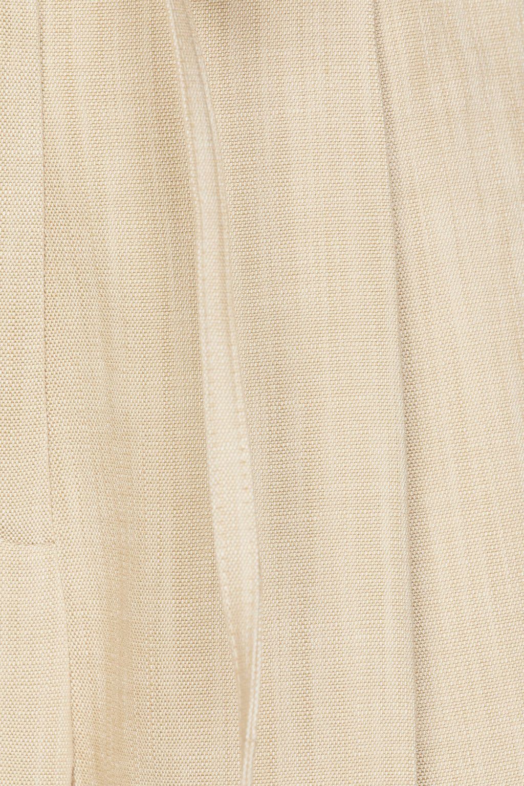CLAUDIE PIERLOT Pleated slub woven tapered pants