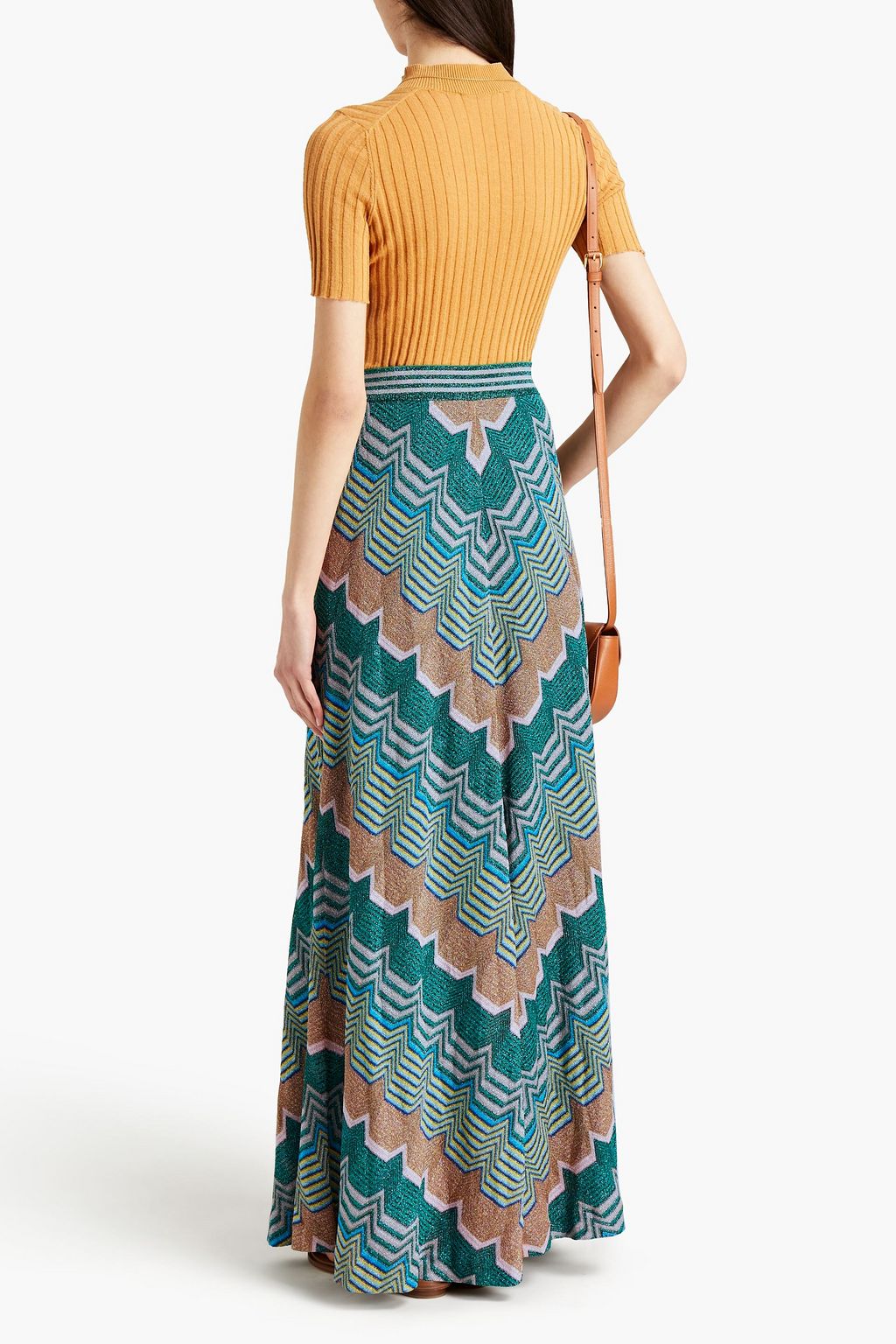 MISSONI Metallic crochet-knit maxi skirt