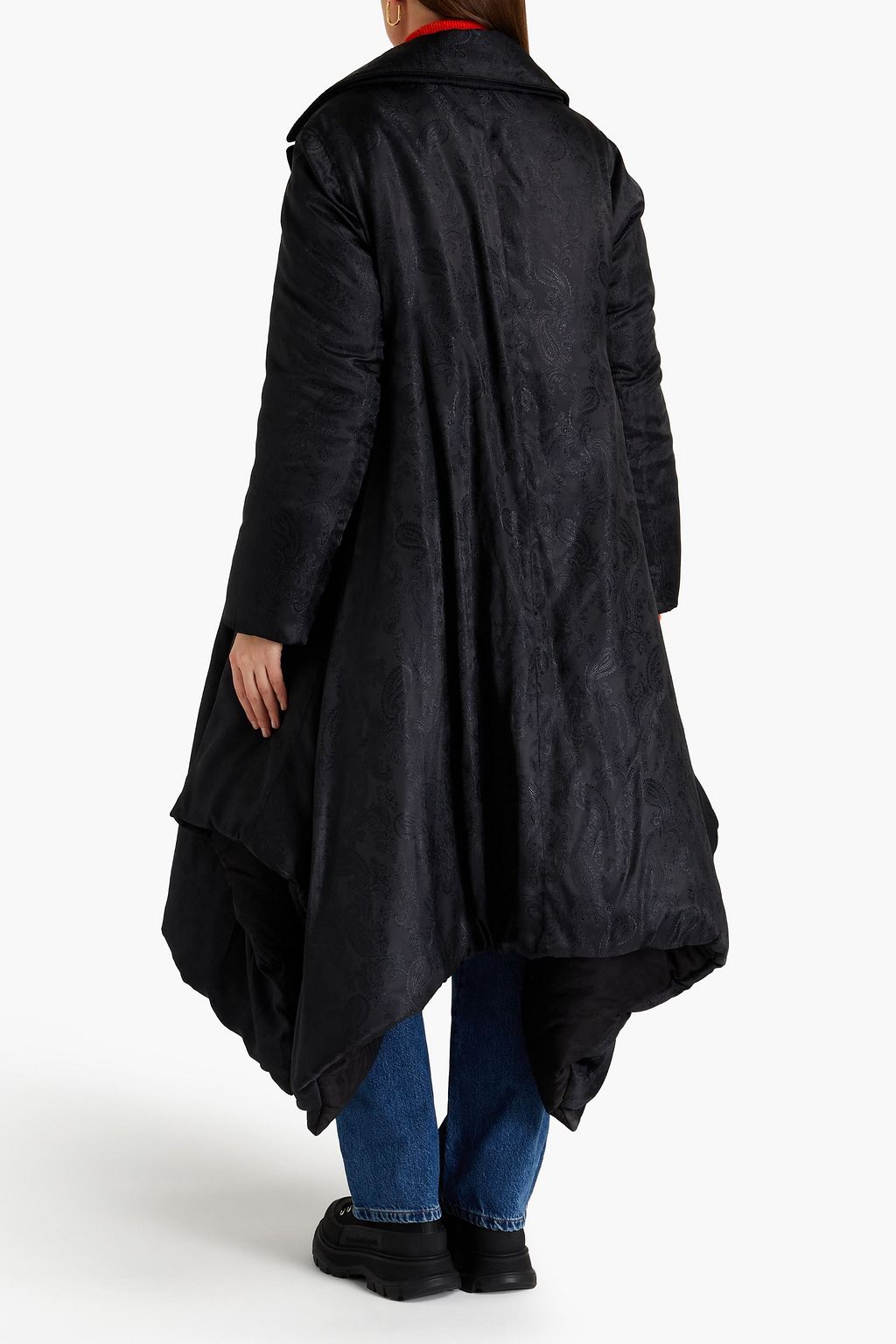 JW ANDERSON Asymmetric double-breasted satin-jacquard coat
